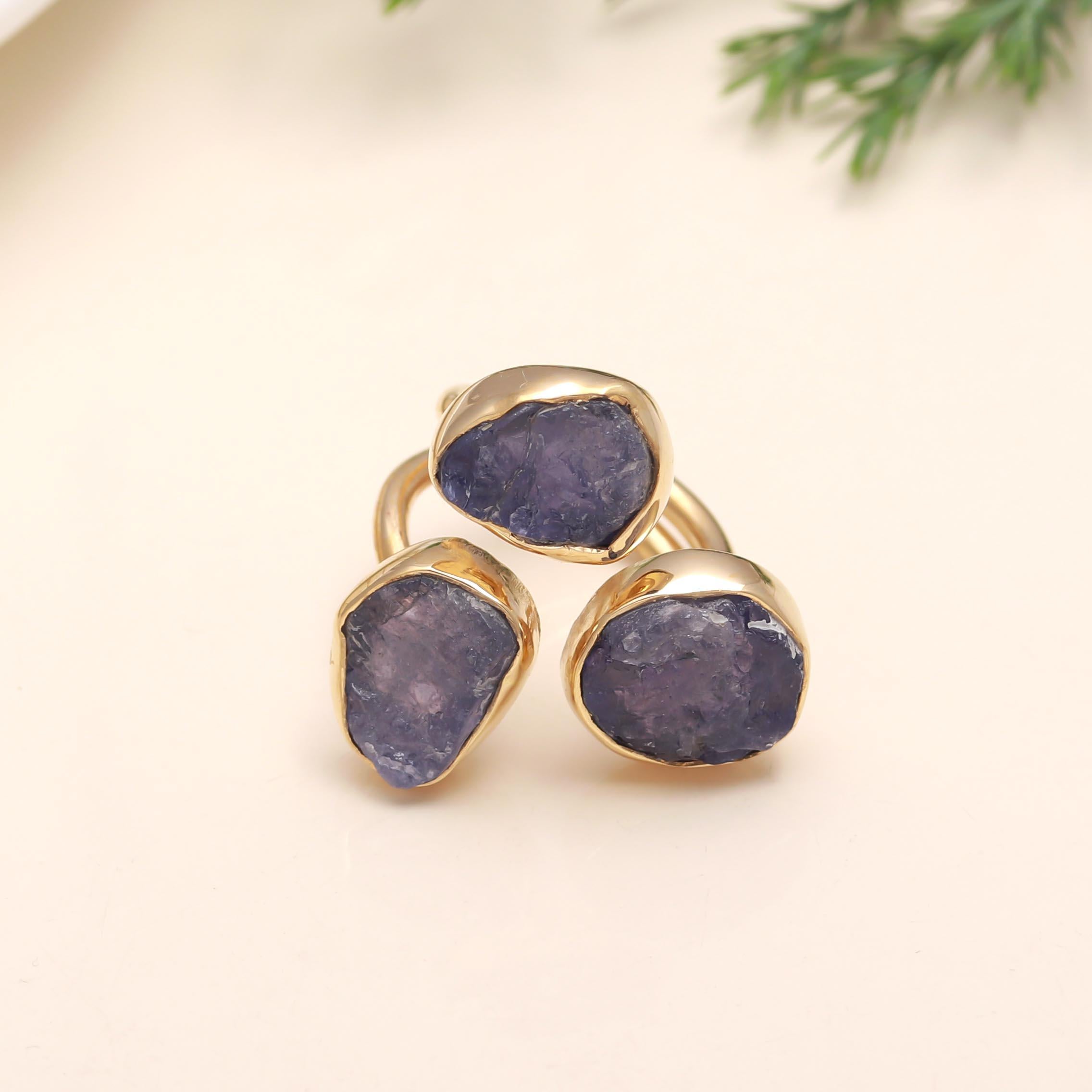 925 Silver Raw Tanzanite Ring