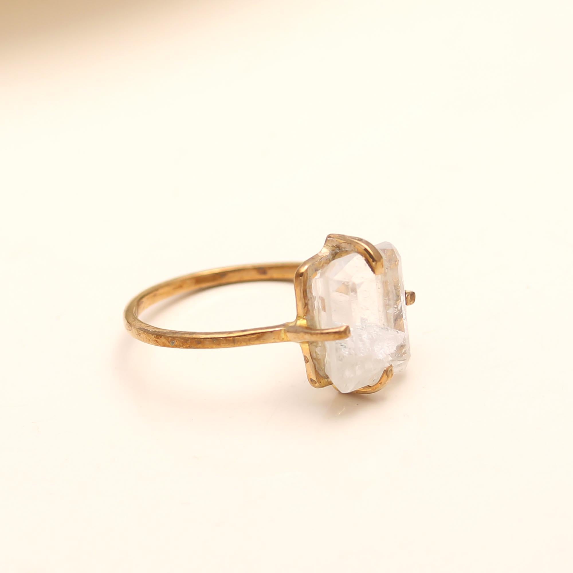 925 Silver Raw Quartz Ring