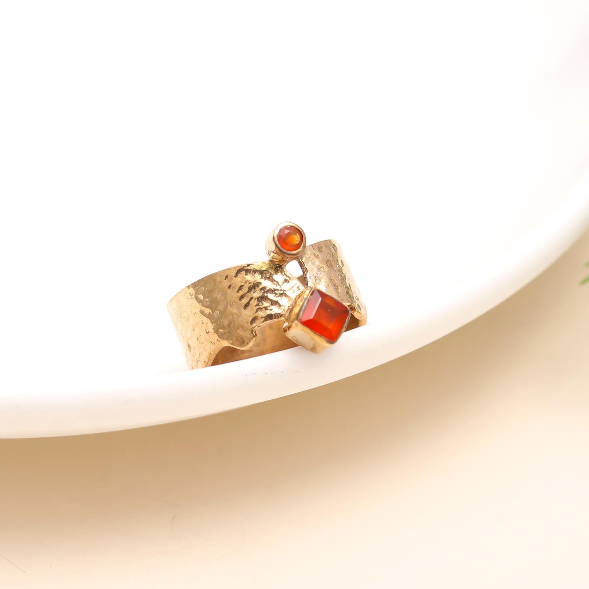 925 Silver Red Carnelian Ring