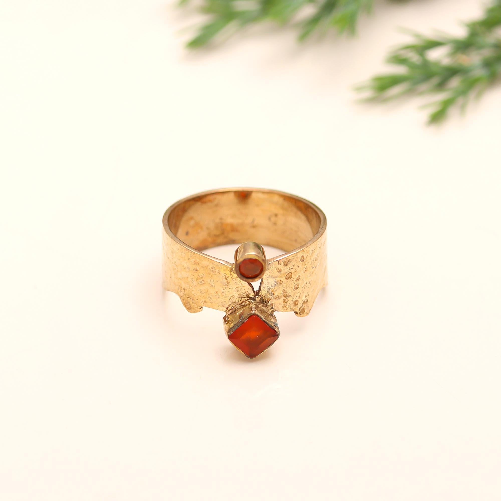 925 Silver Red Carnelian Ring
