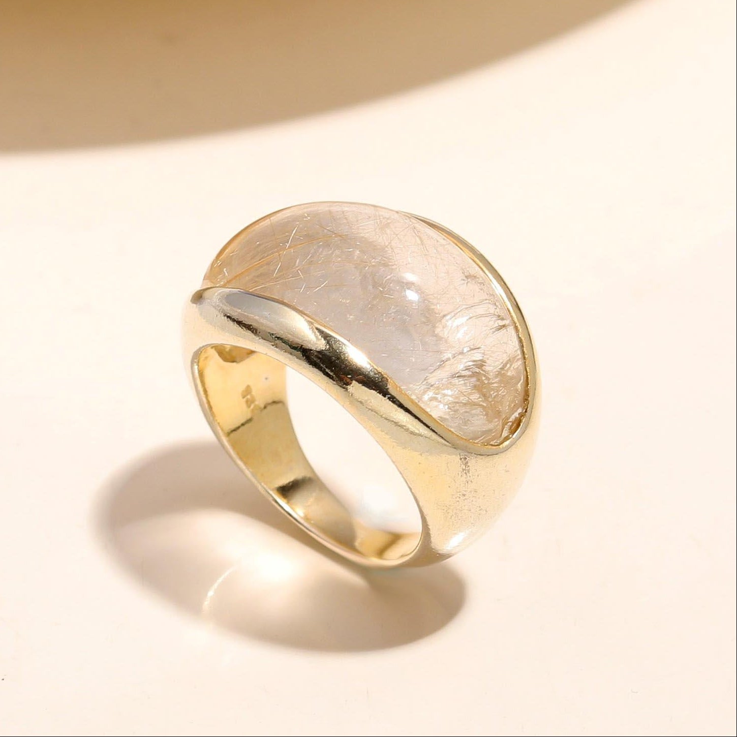 The Golden Needle: Rutilated Quartz Gold Ring