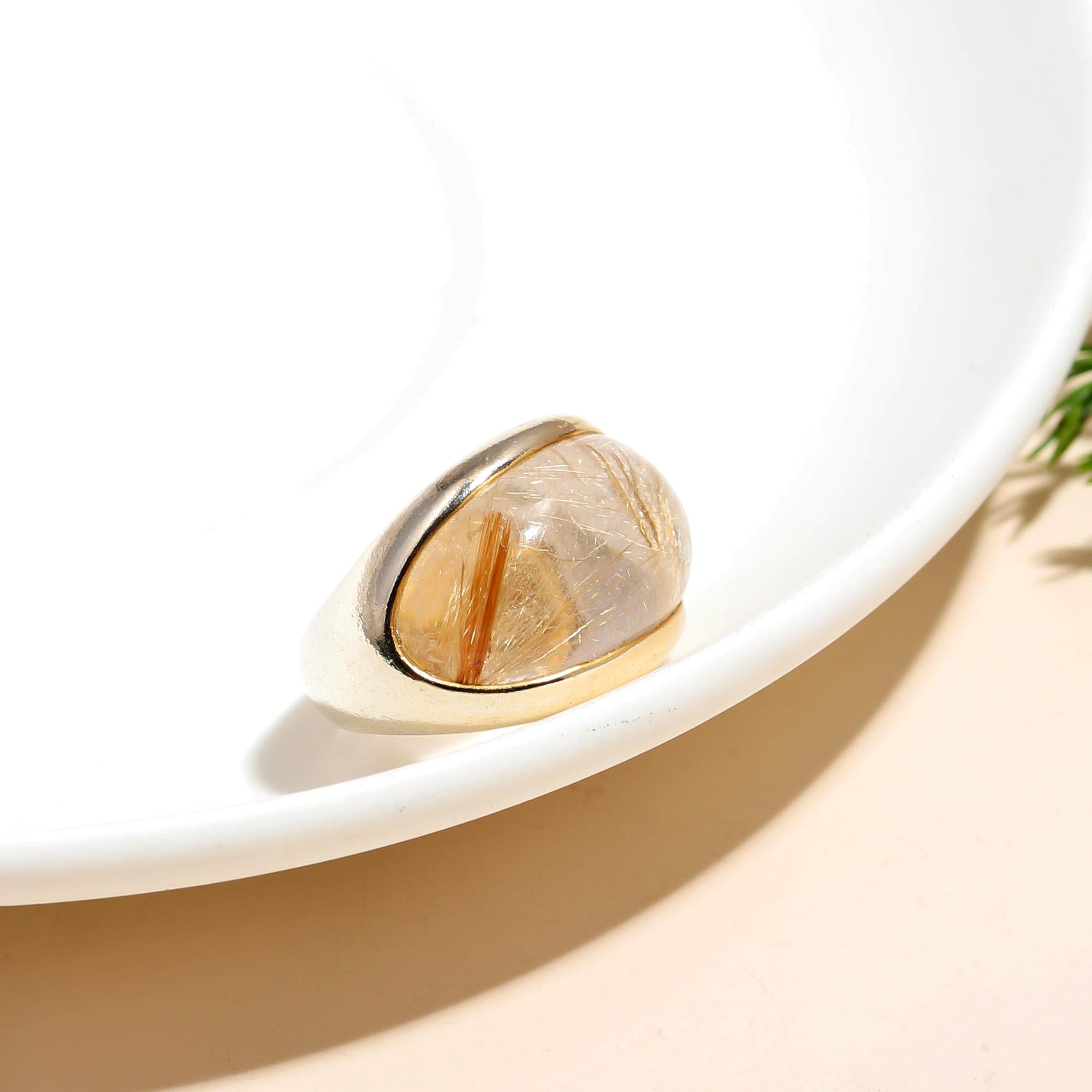 925 Silver Rutilated Quartz Ring