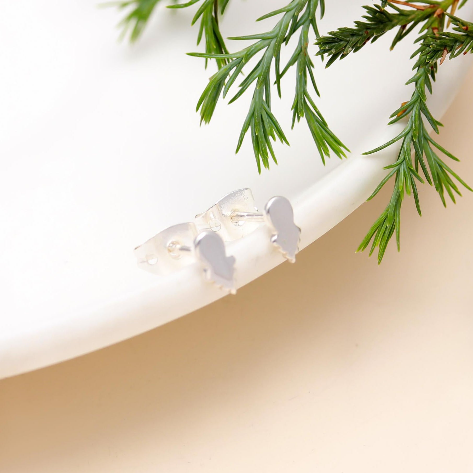 The Silver Nimbus: Minimalist Abstract Cloud Stud Earrings