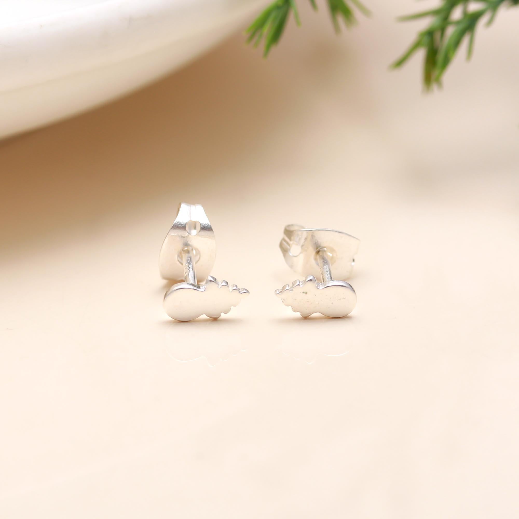 925 Sterling Silver Plain Designer Stud Earrings