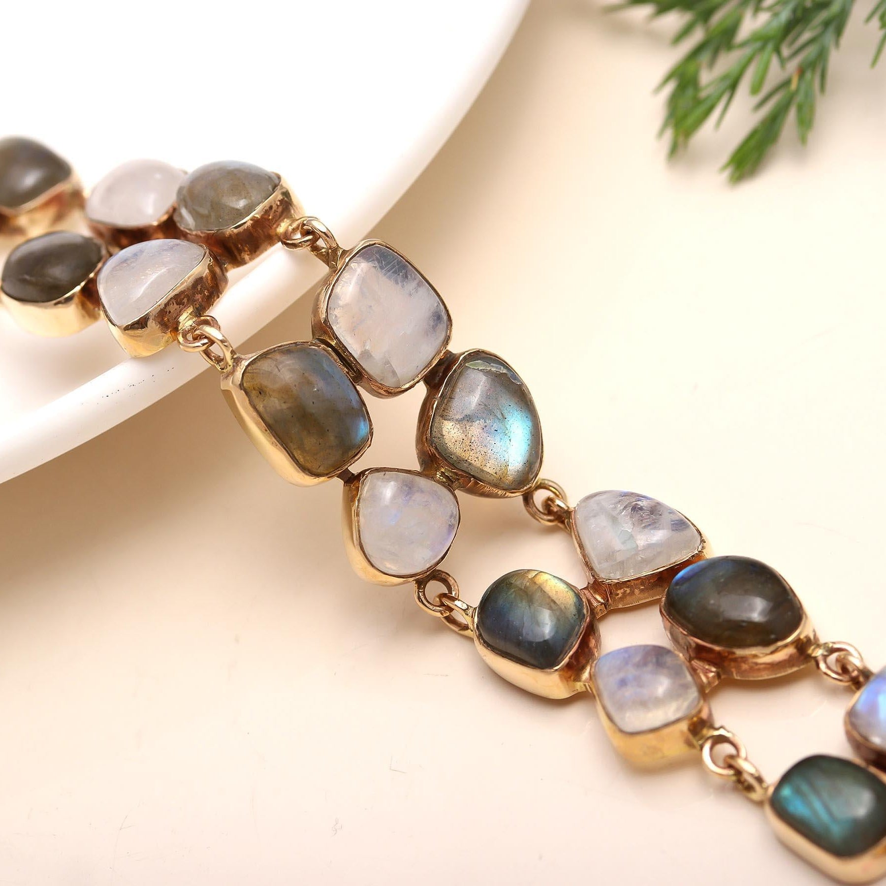 Rainbow Moonstone & Labradorite Bracelet