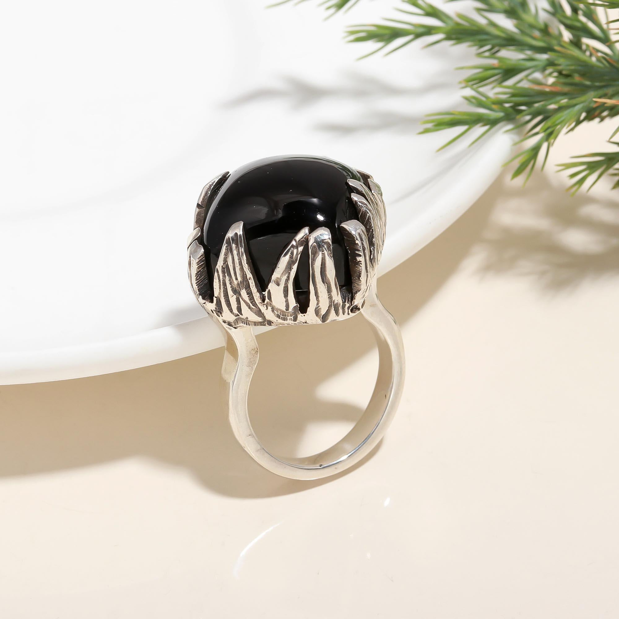 925 Silver Black Onyx Ring