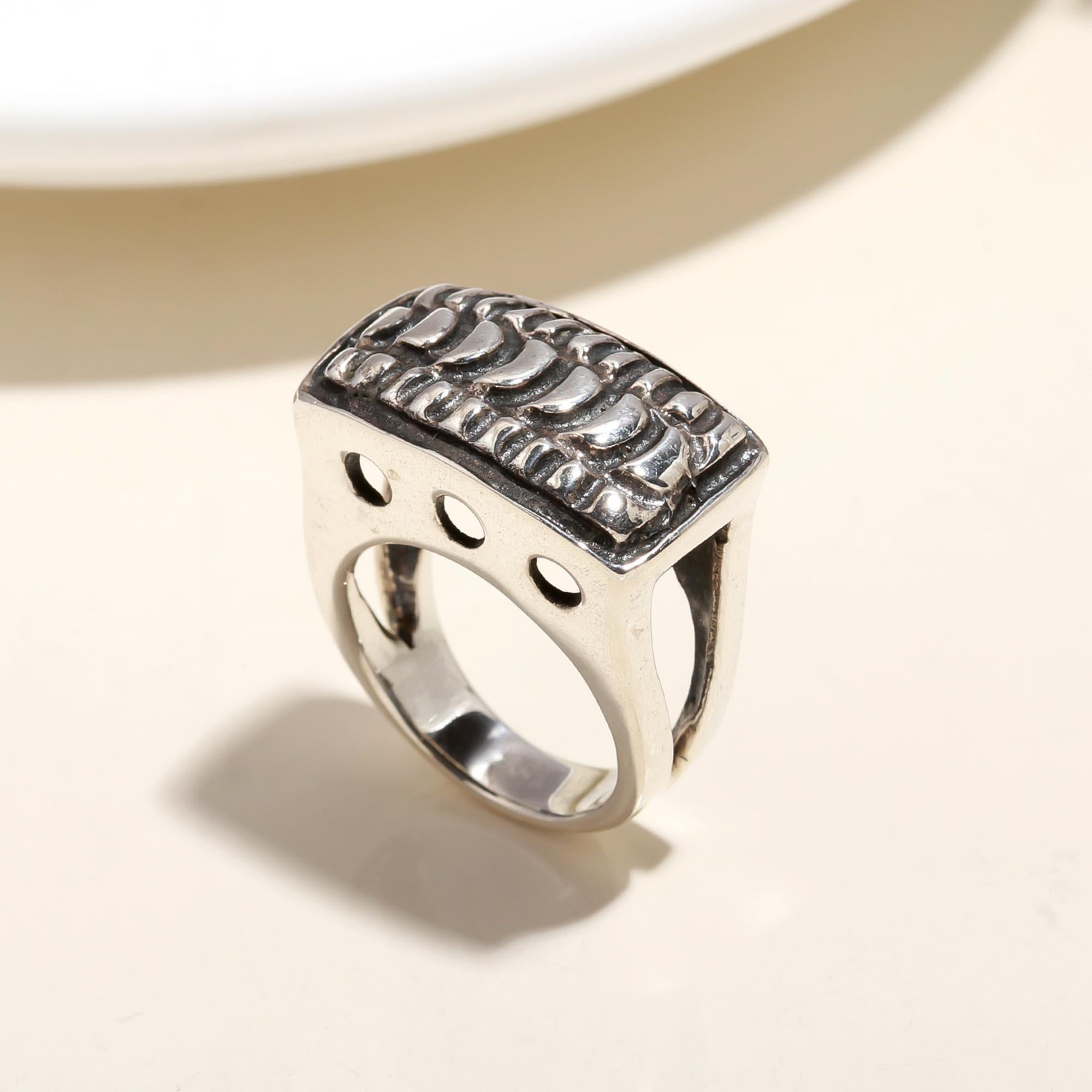 925 Silver Textured Ring