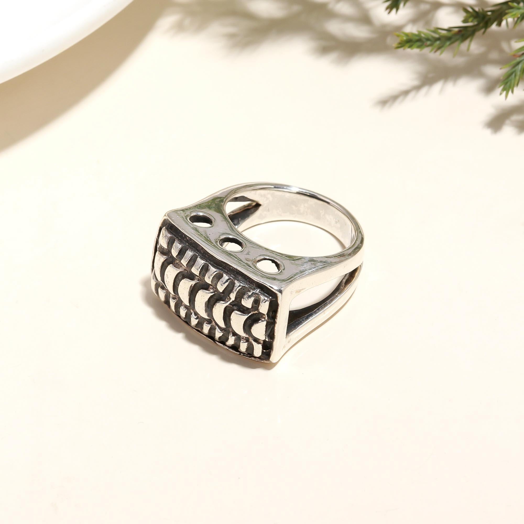 925 Silver Textured Ring