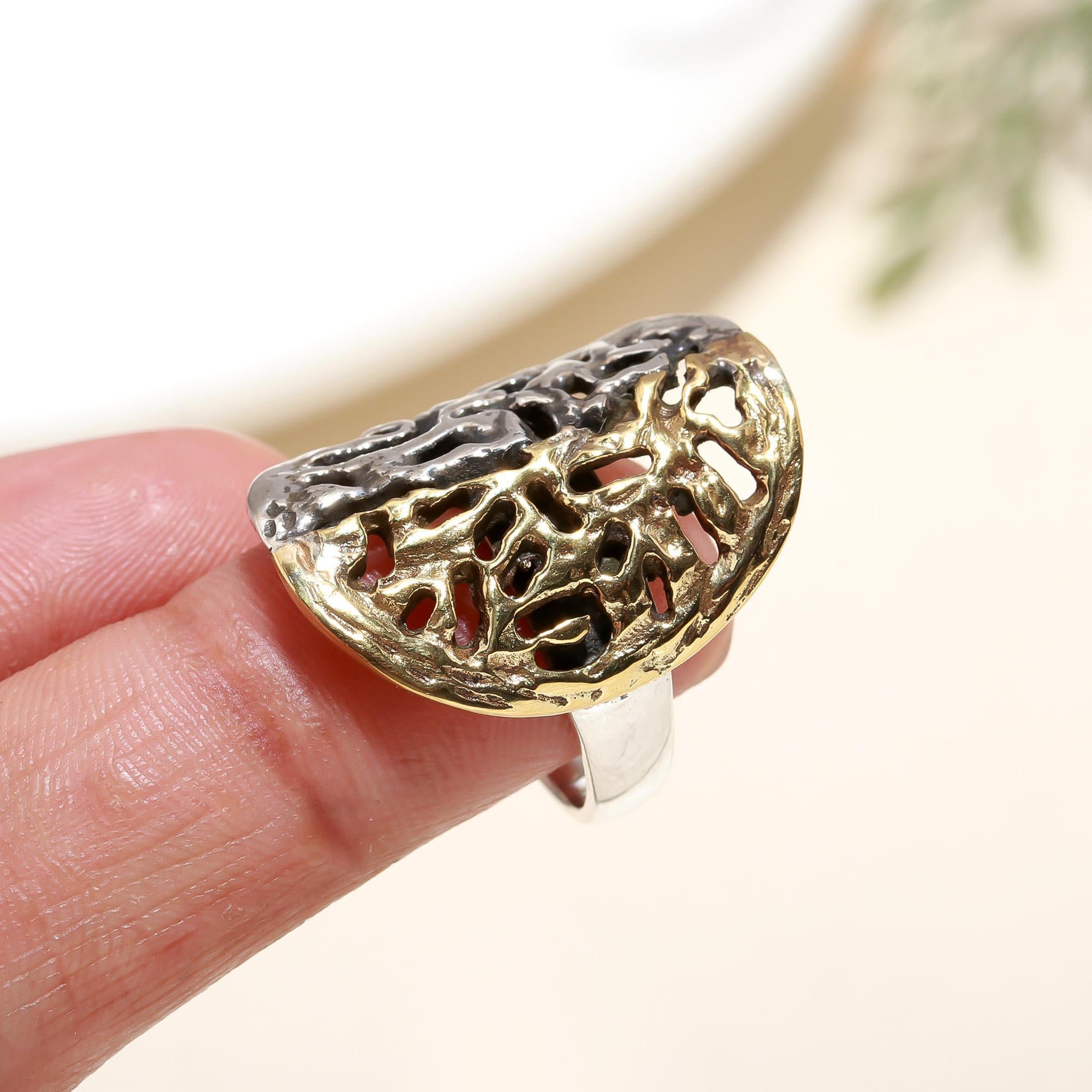 925 Silver Abstract Cutout Ring