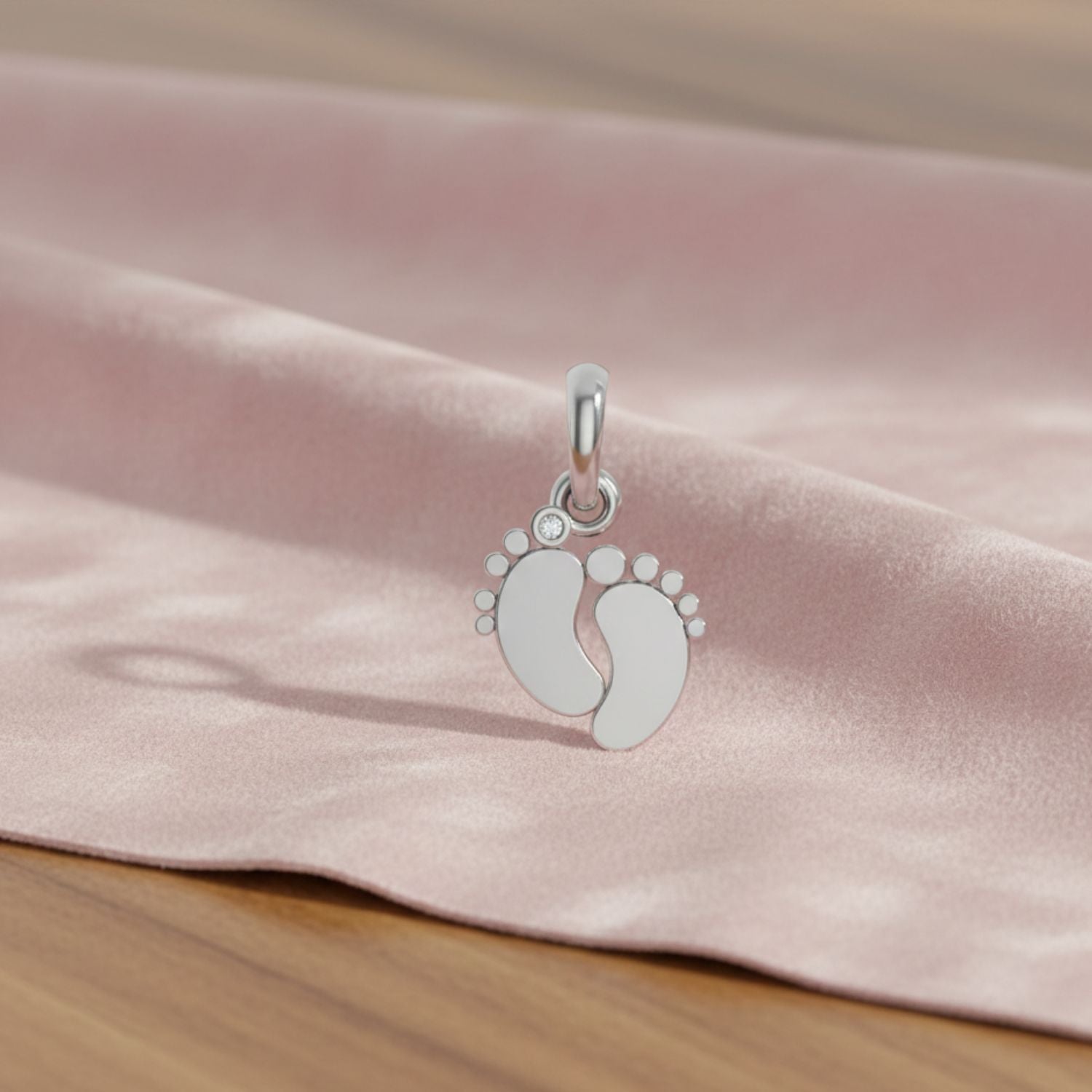 925 Sterling Silver Newborn Baby Feet Charm Pendant
