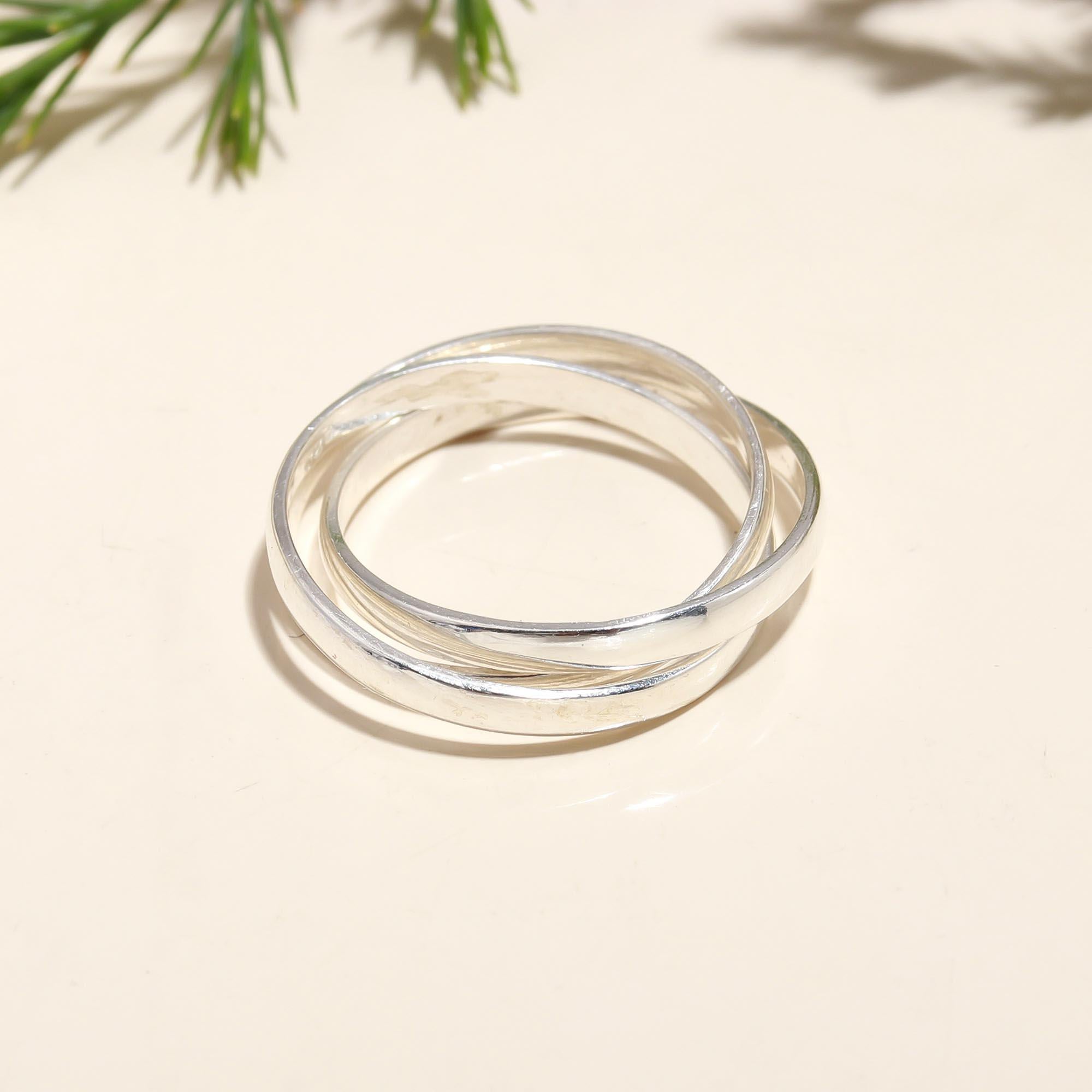 925 Silver Interlocking Band Ring