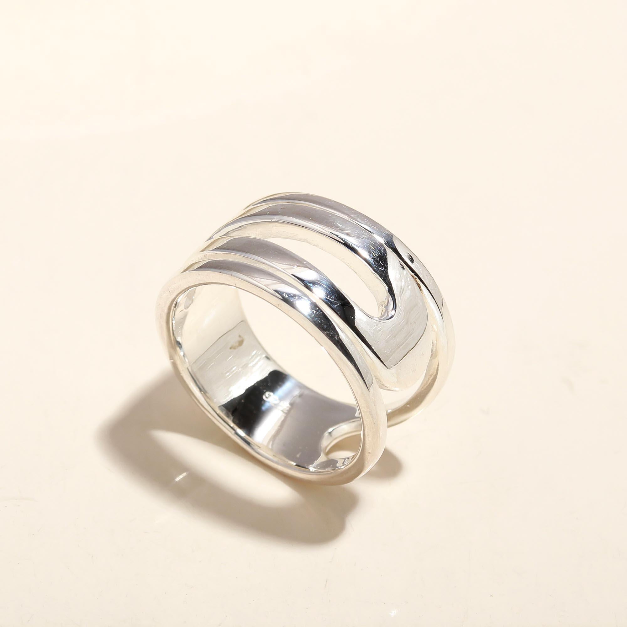 Sterling Silver Wide Open Band Ring