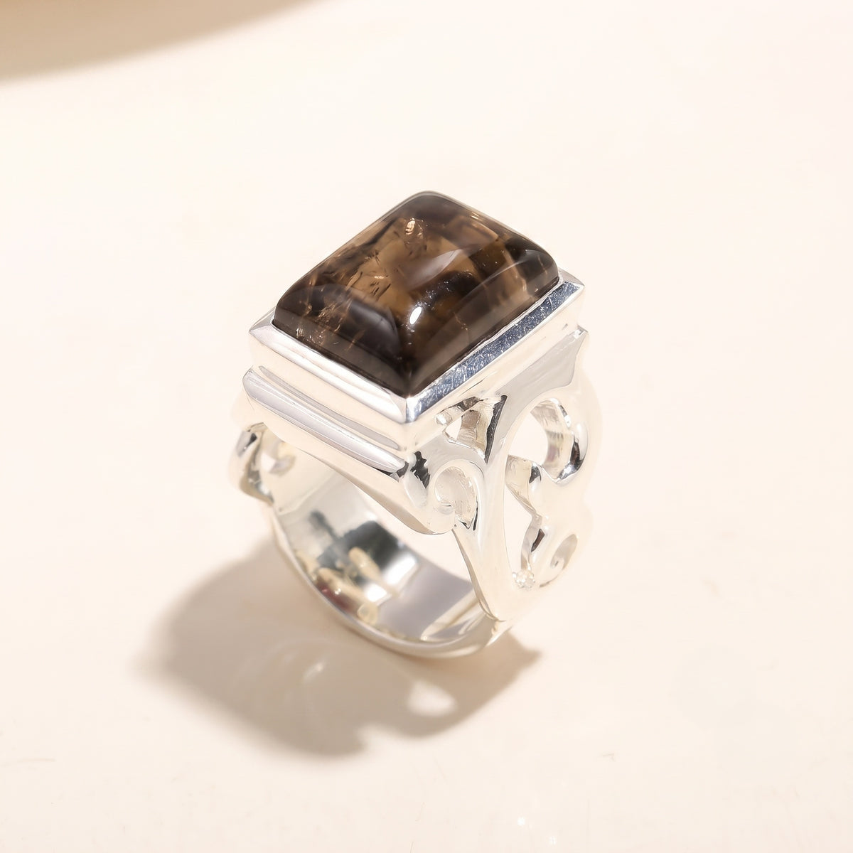 925 Silver Green Jade Ring