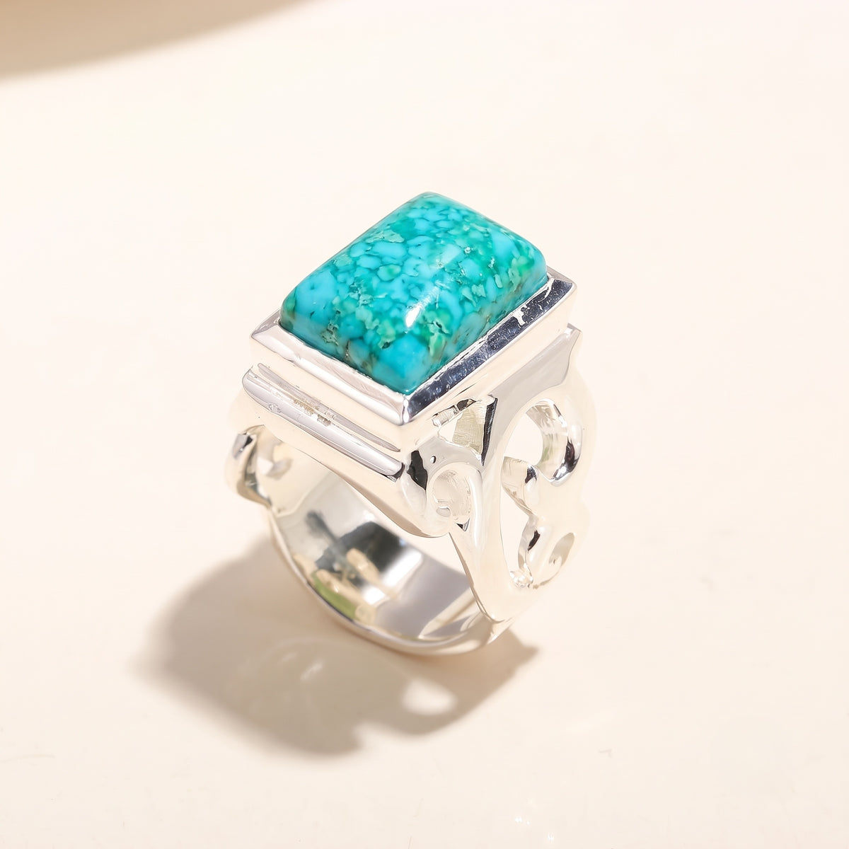 925 Silver Green Jade Ring