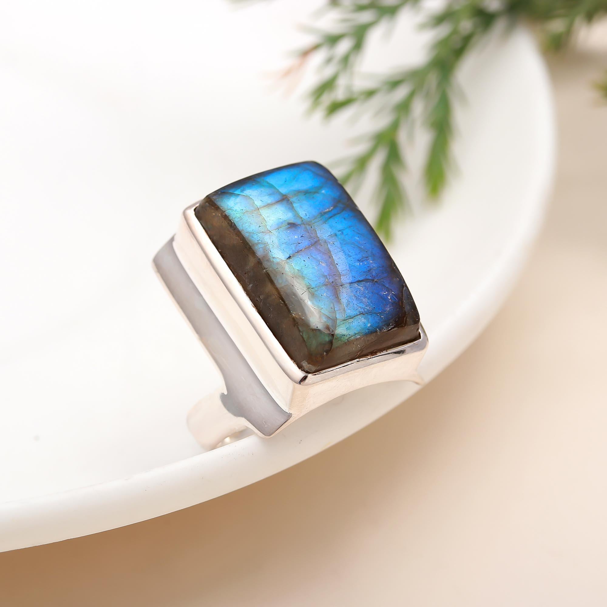 925 Silver Labradorite Ring