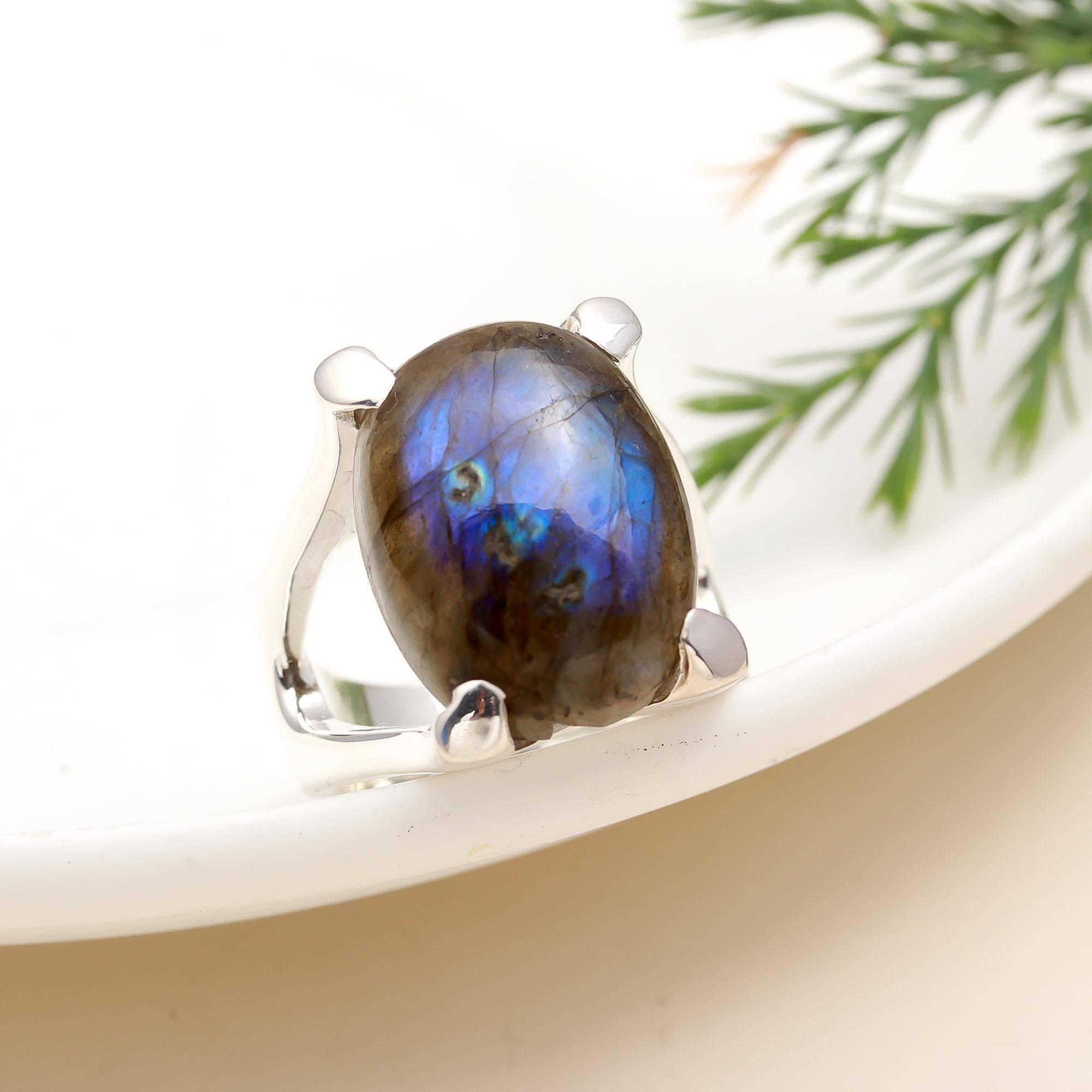 925 Silver Labradorite Ring