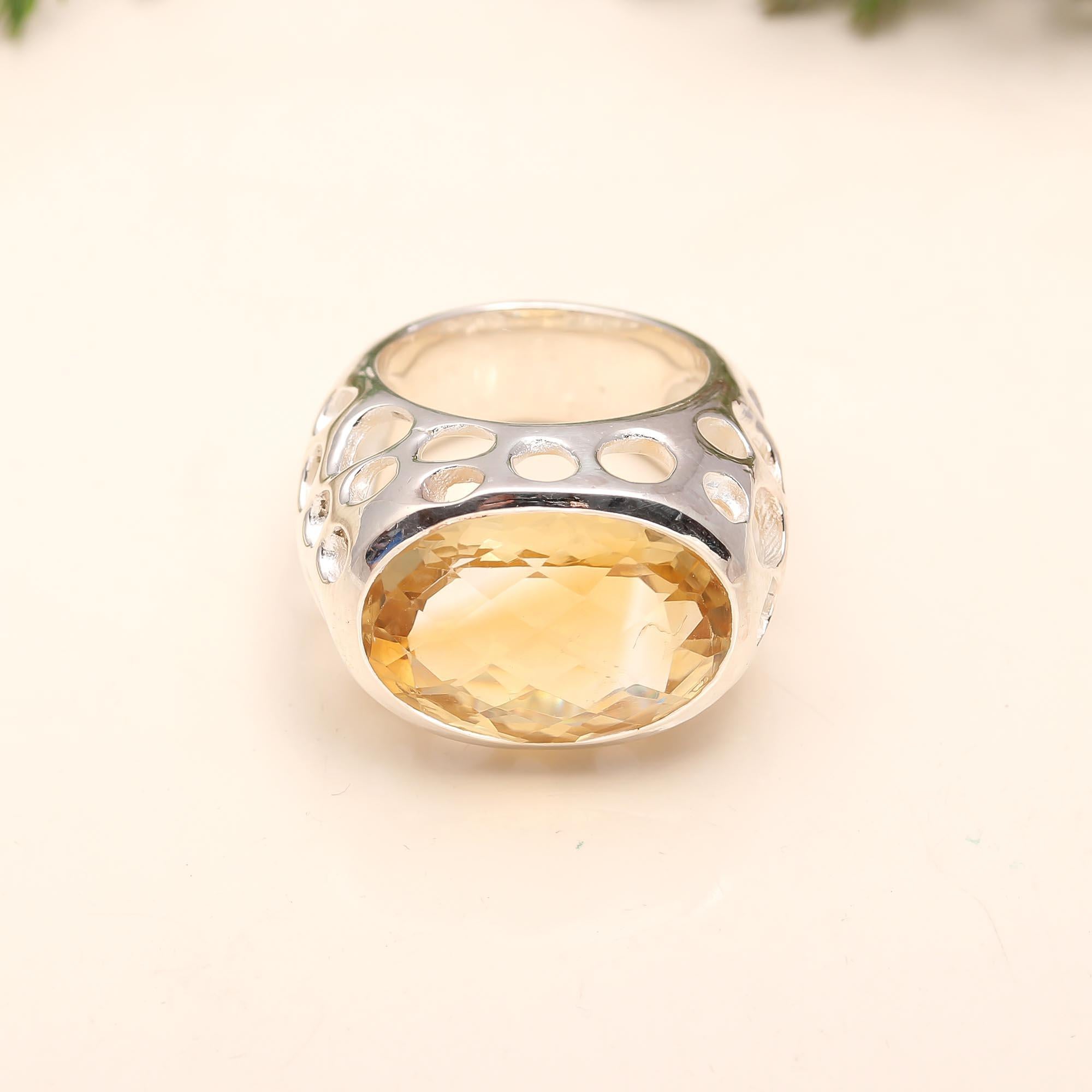 925 Silver Citrine Ring