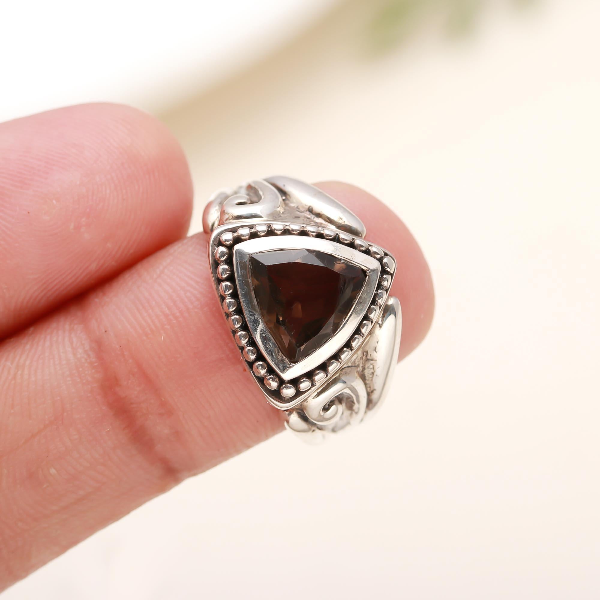 925 Silver Smoky Quartz Ring