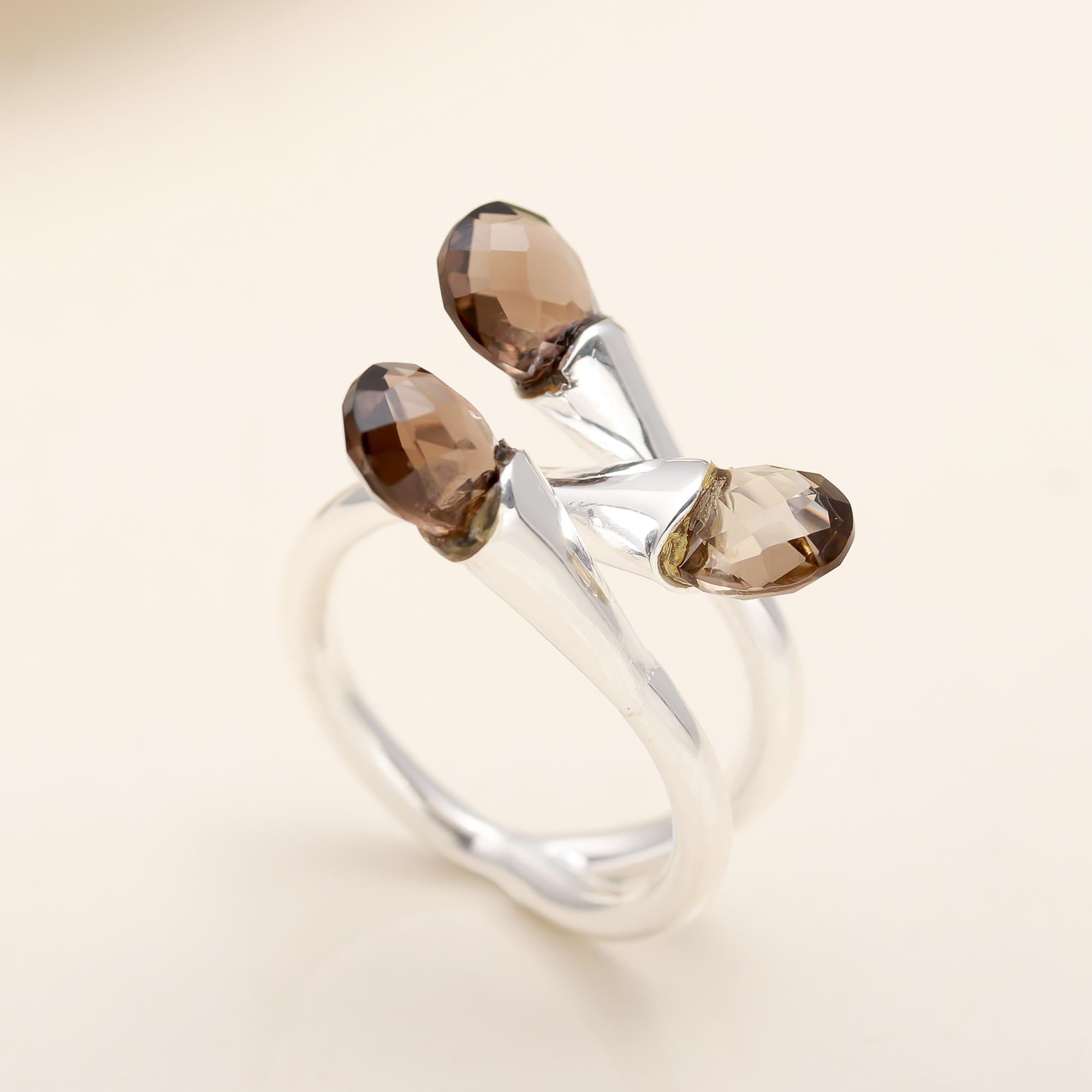 925 Silver Smoky Quartz Ring