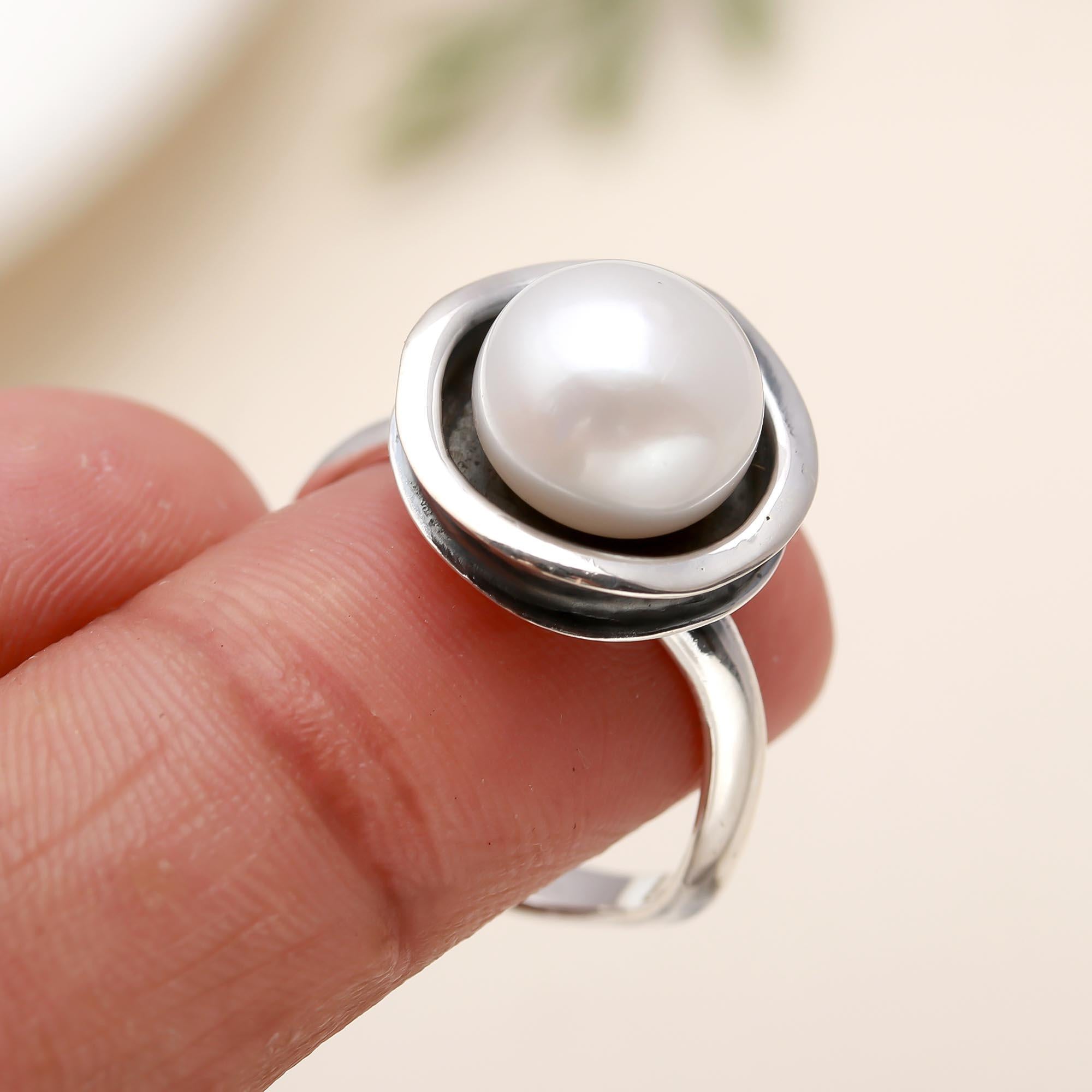 925 Silver Freshwater Pearl Ring