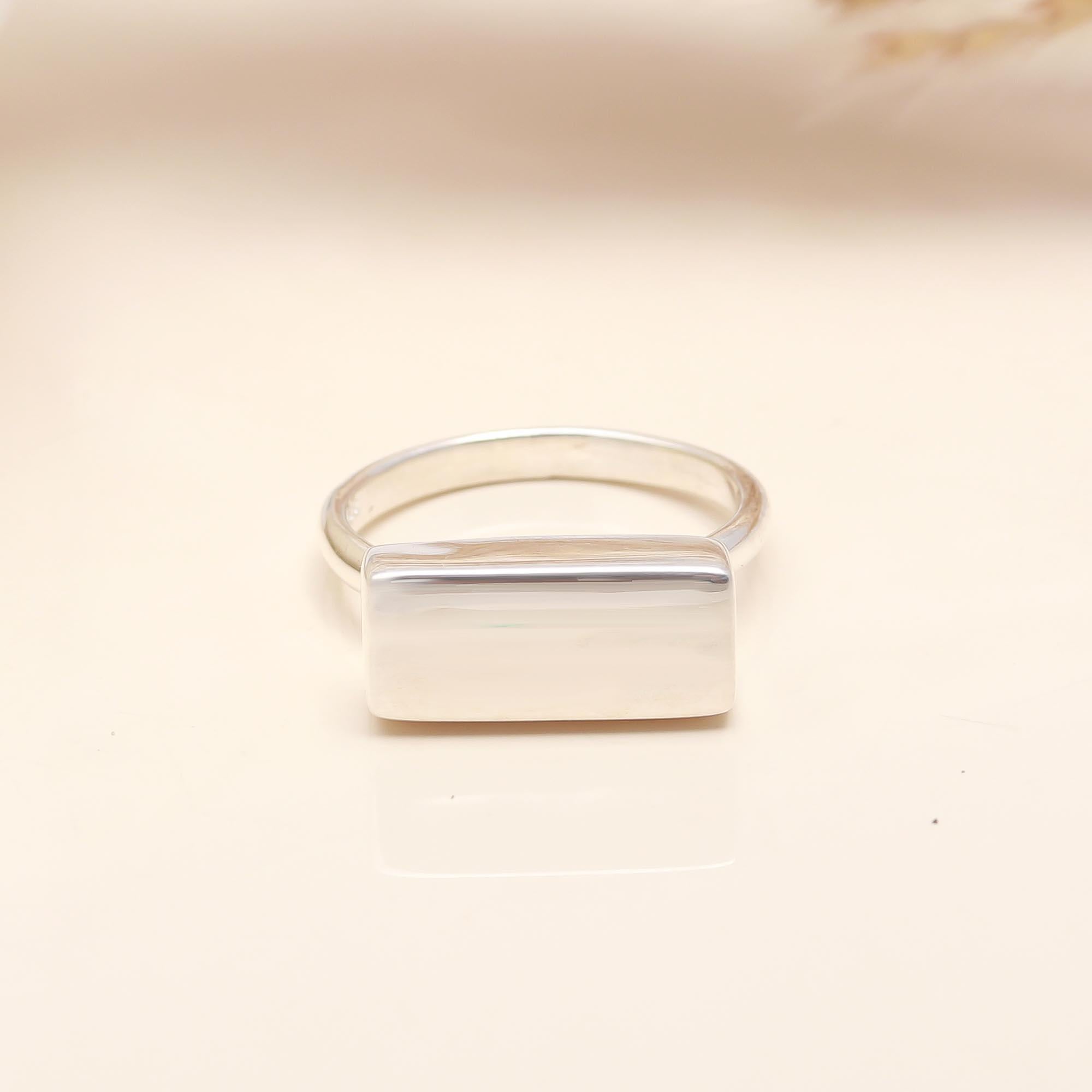 925 Silver Bold Bar Ring