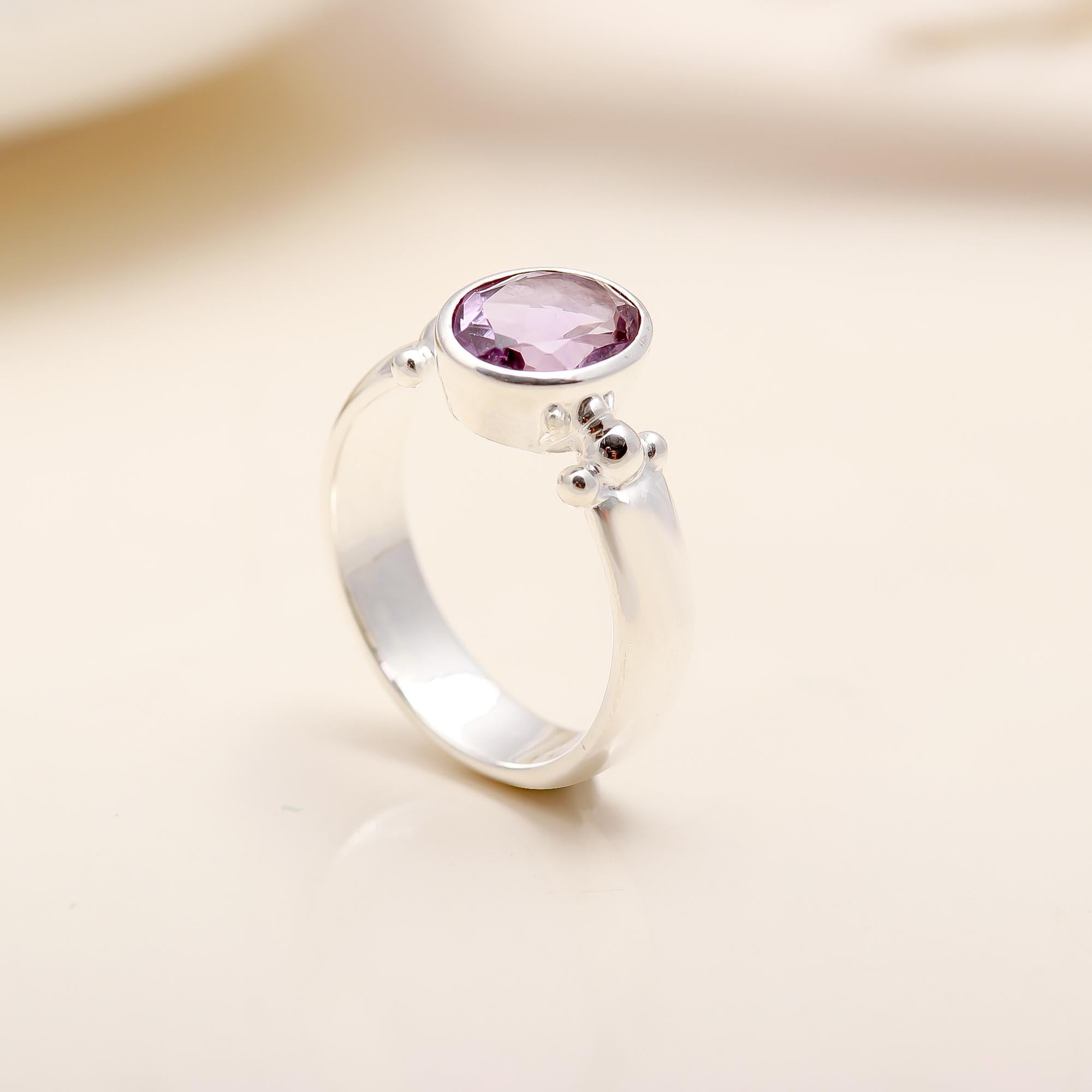 925 Silver Amethyst Ring