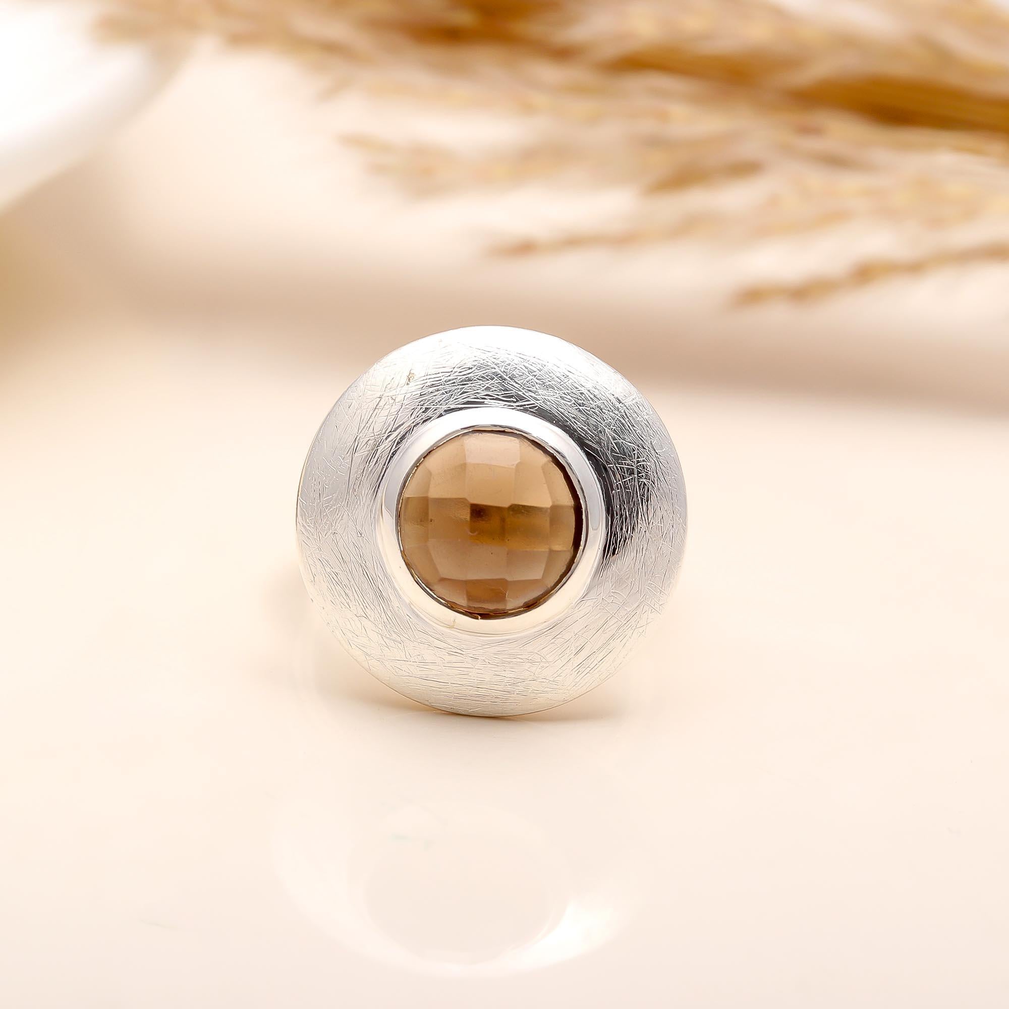 925 Silver Smoky Quartz Ring