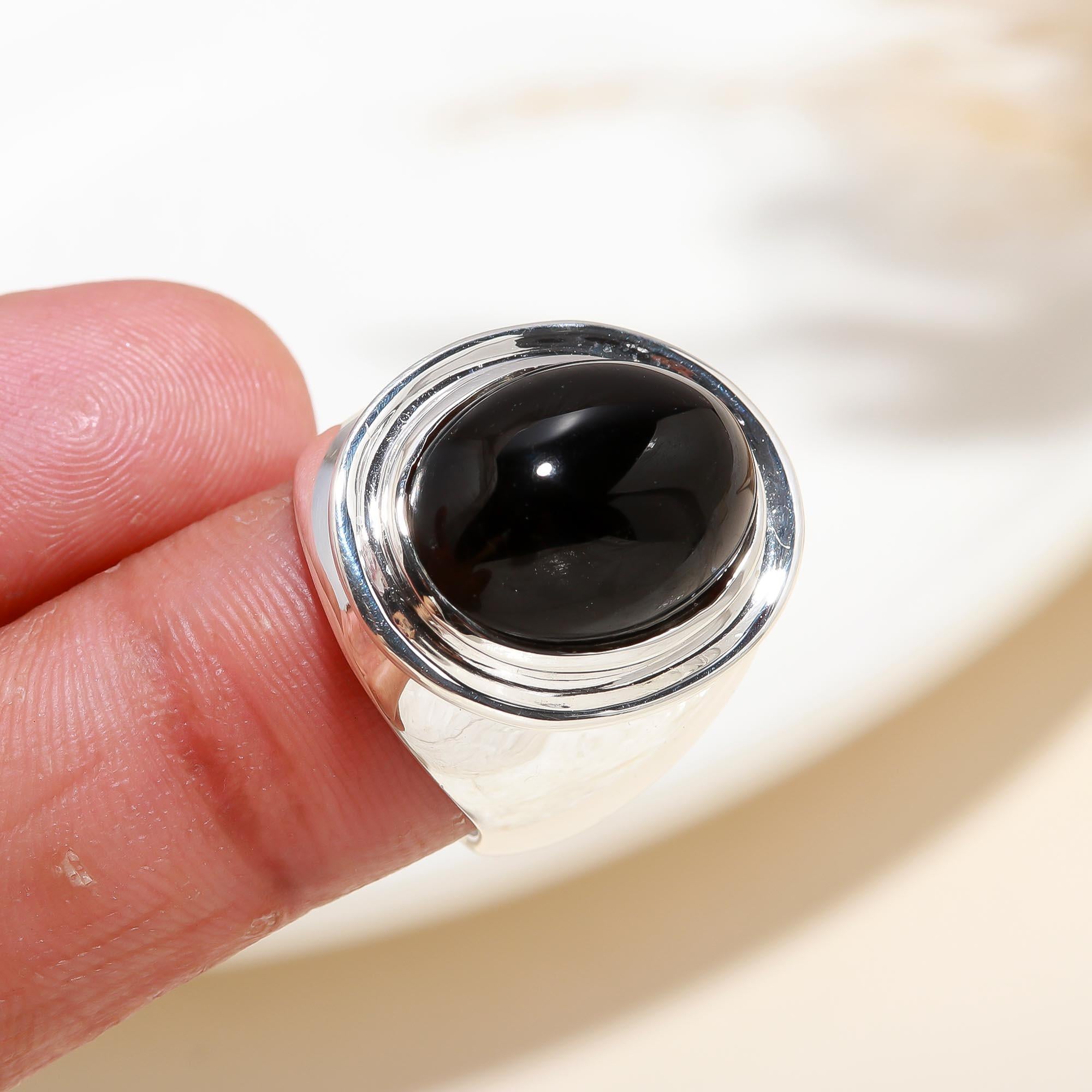 925 Silver Black Onyx Ring