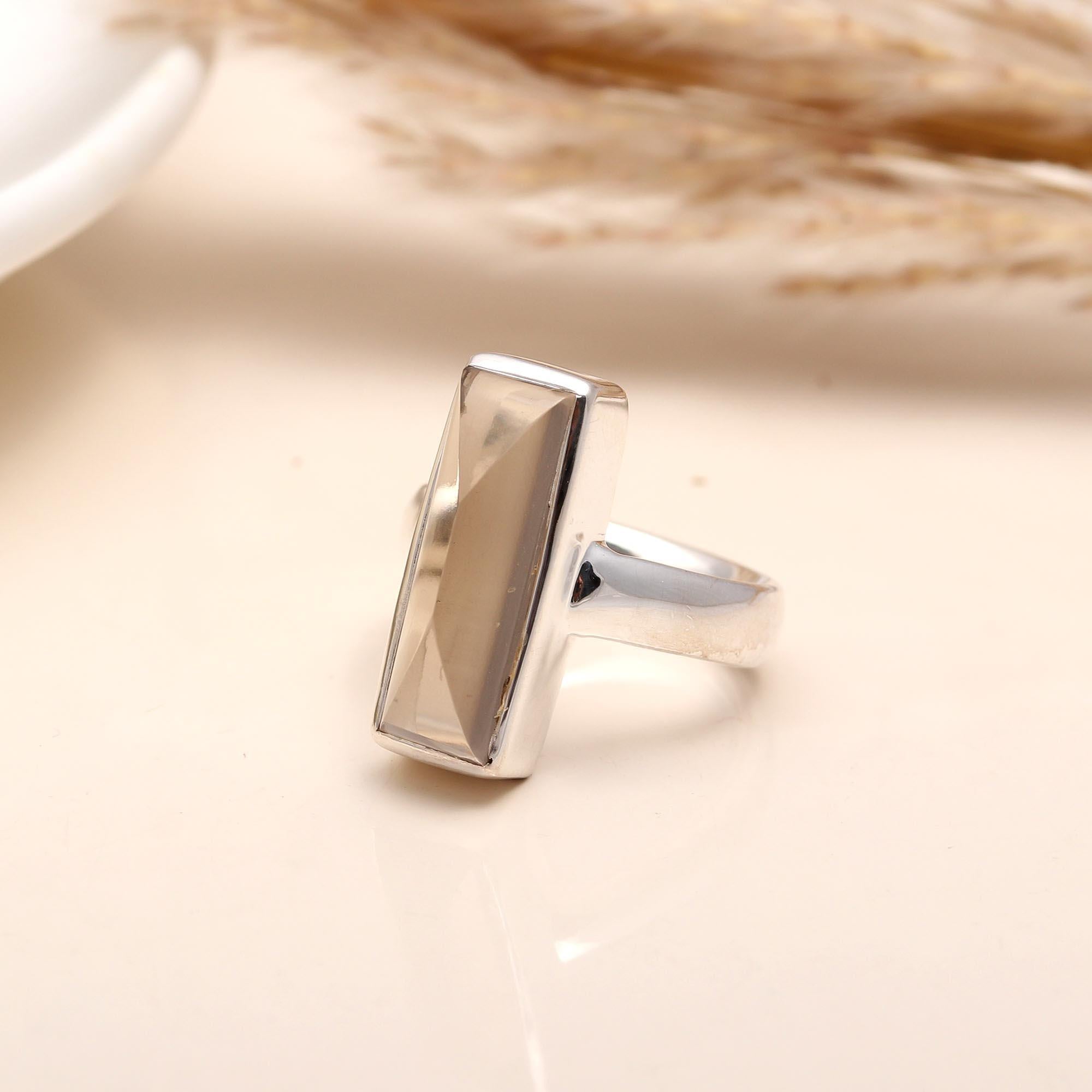 925 Silver Smoky Quartz Ring