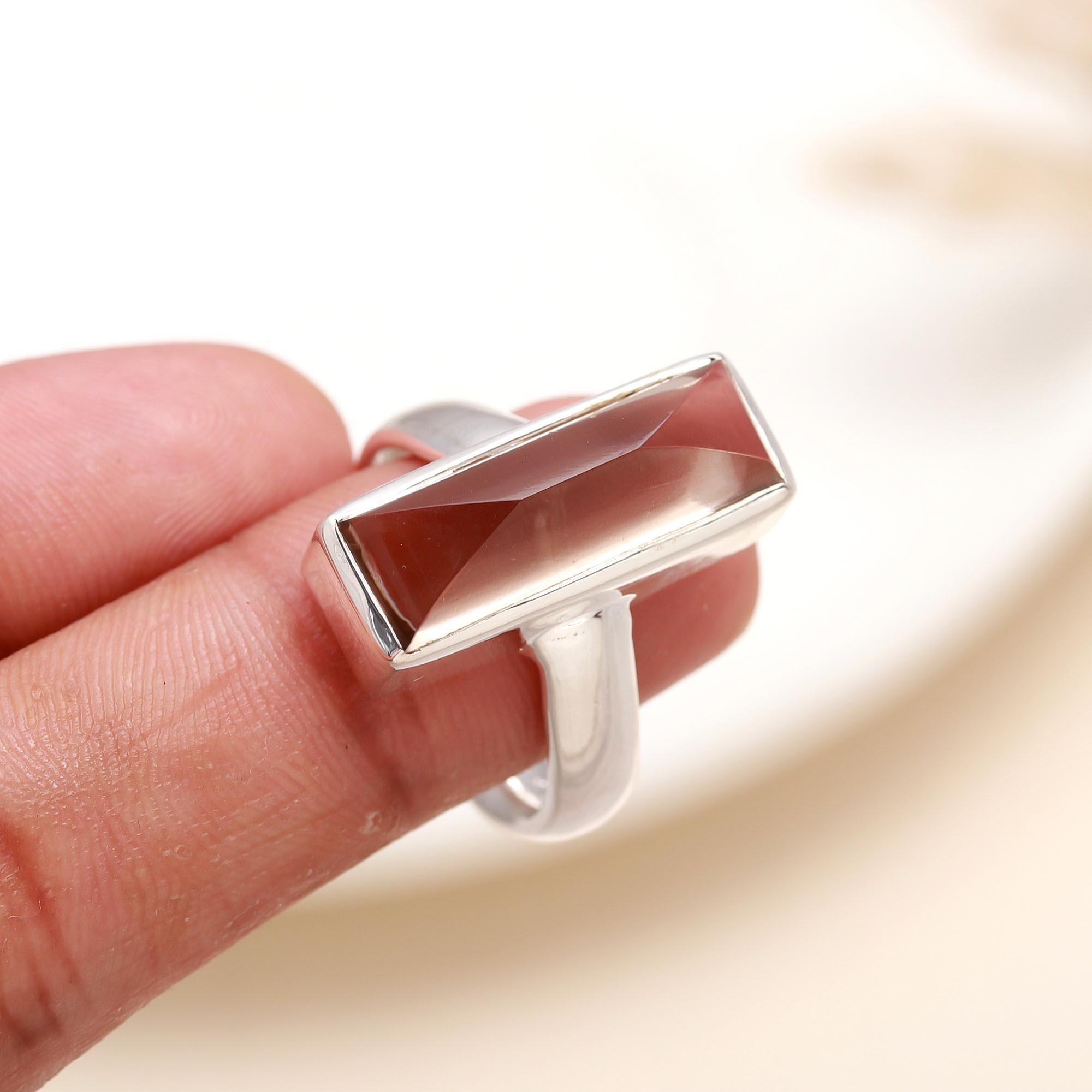 925 Silver Smoky Quartz Ring