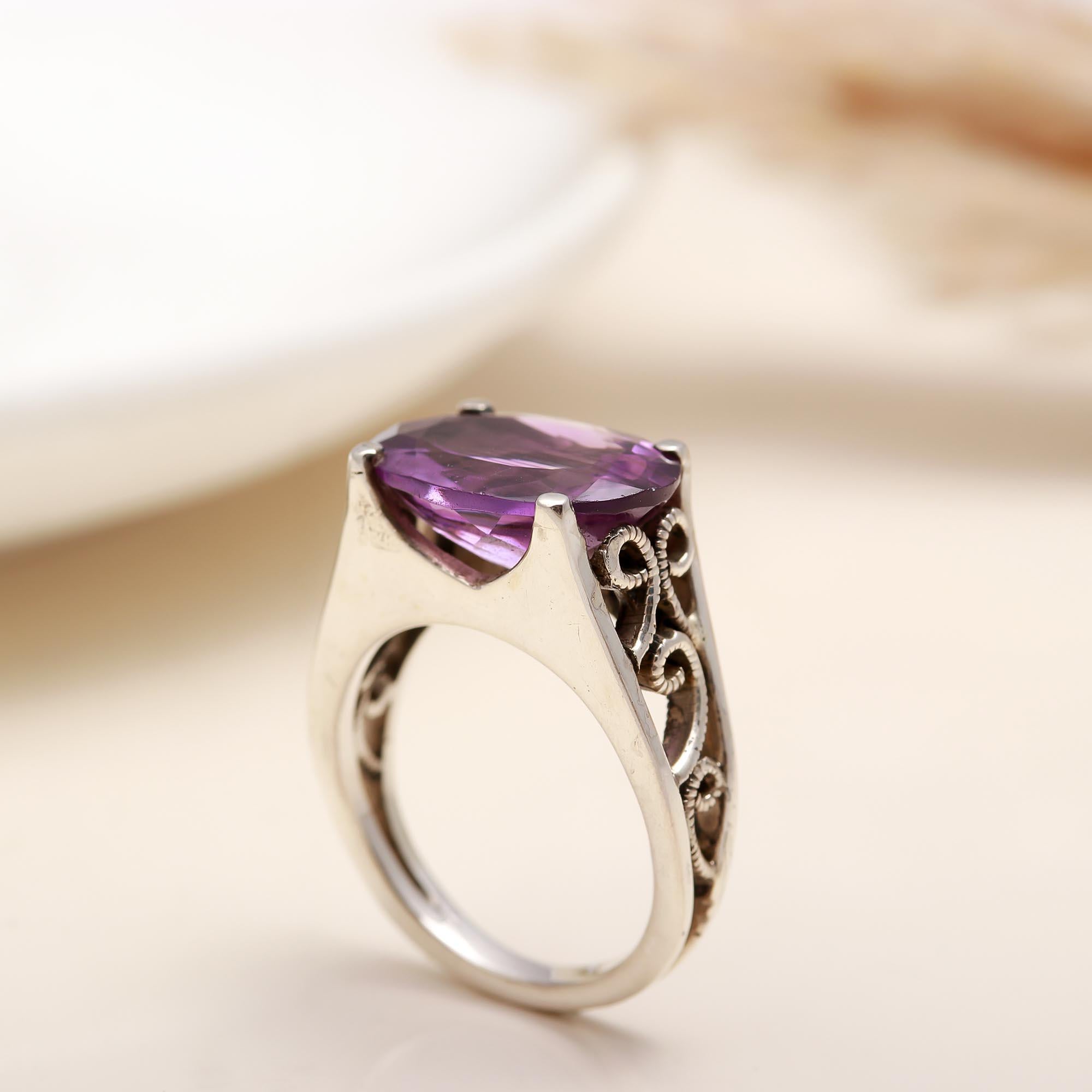 925 Silver Amethyst Ring