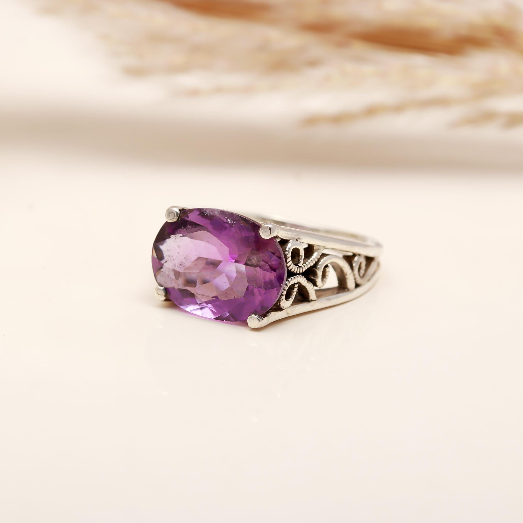 925 Silver Amethyst Ring