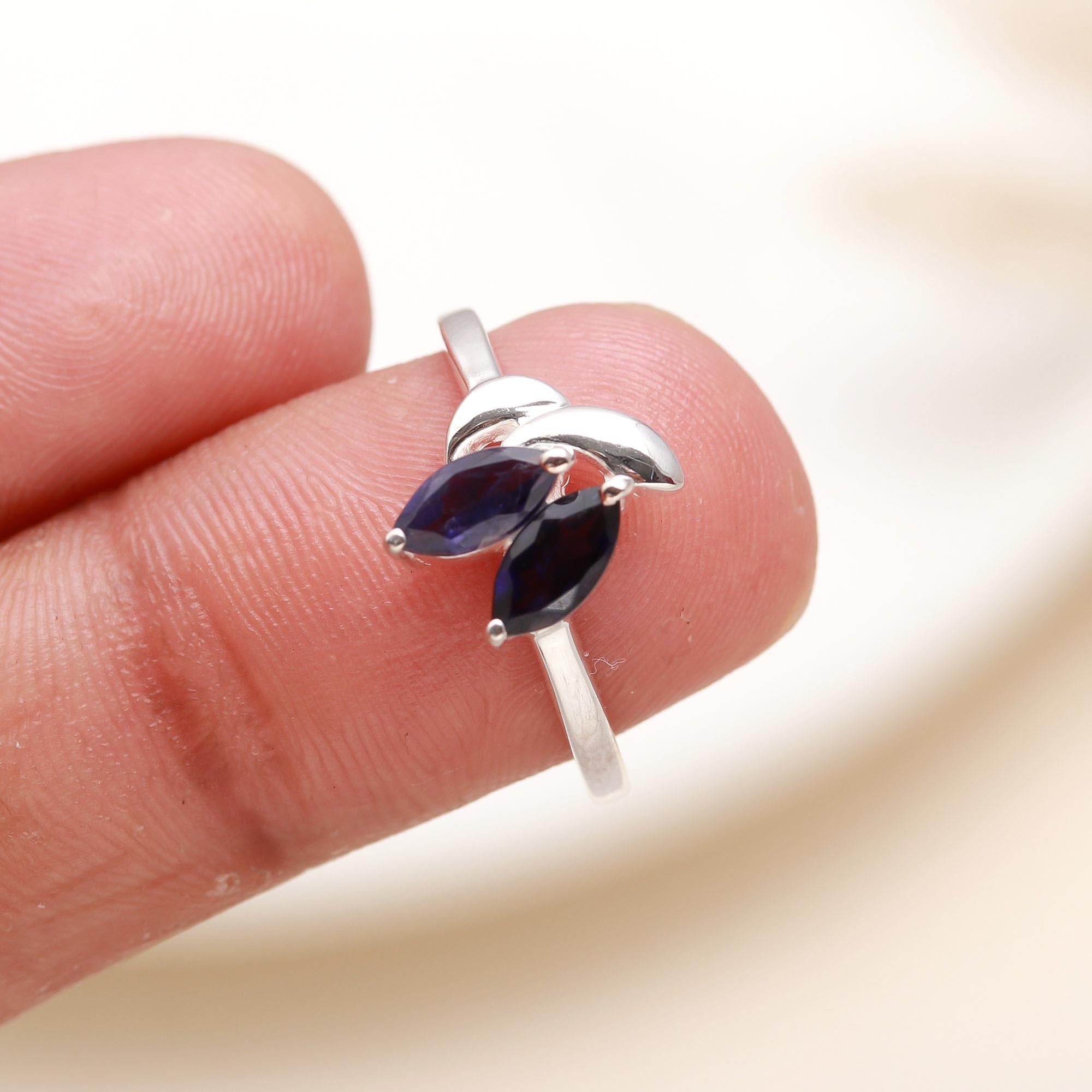 925 Silver Iolite Ring