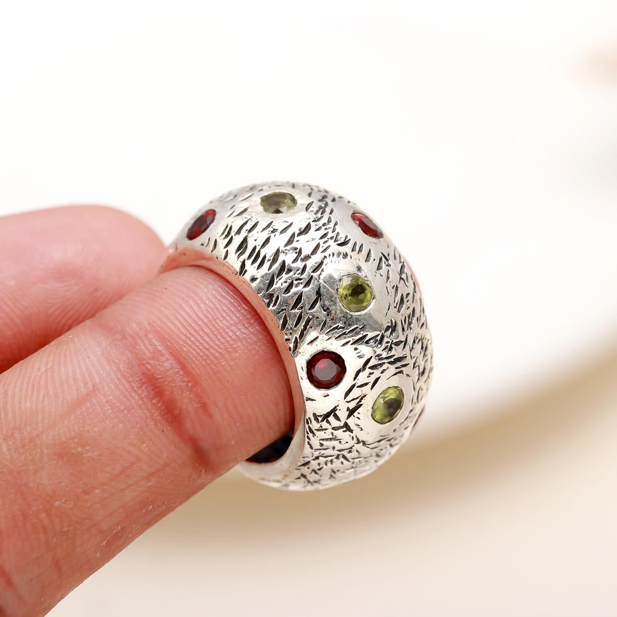 925 Silver Textured Dome Ring
