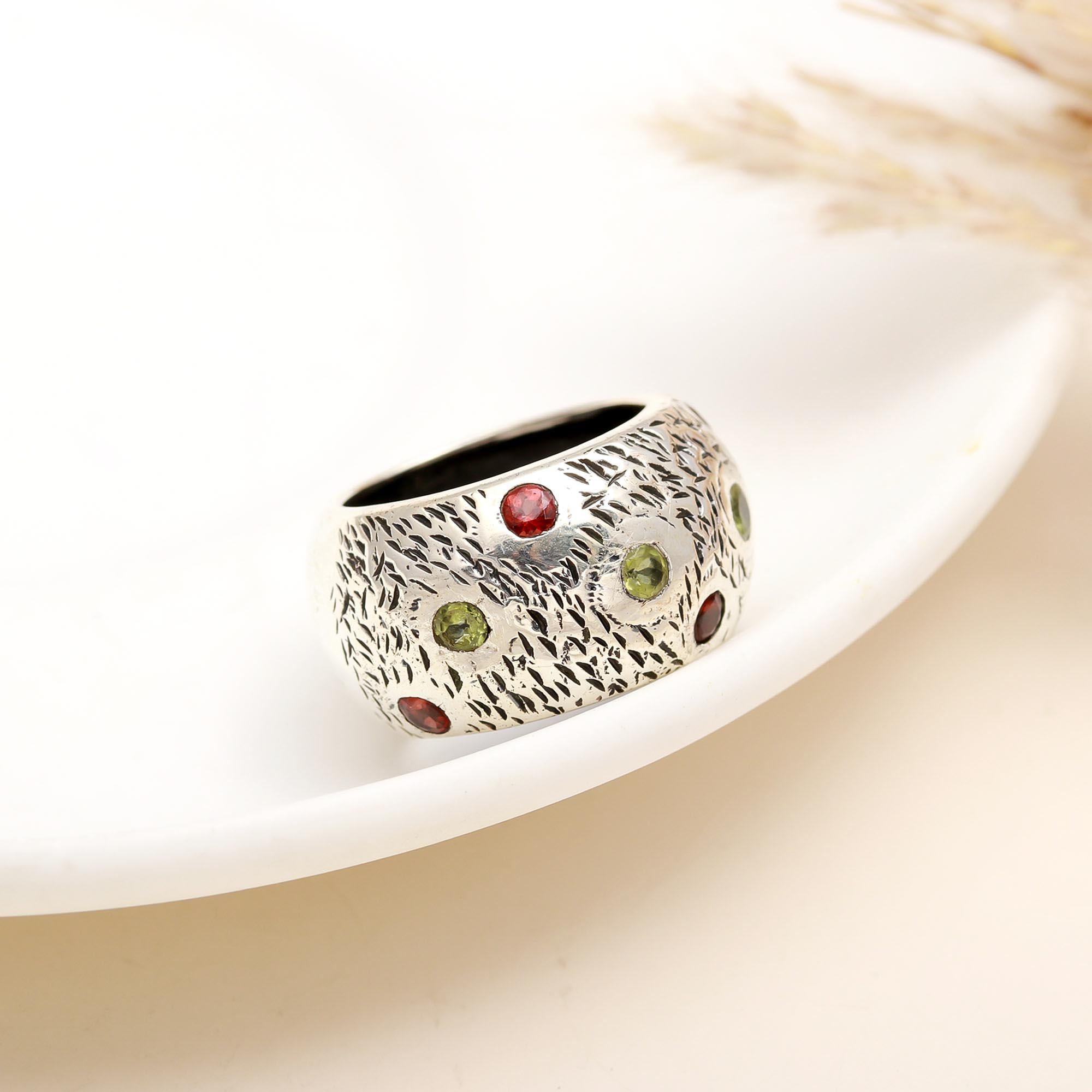 925 Silver Textured Dome Ring