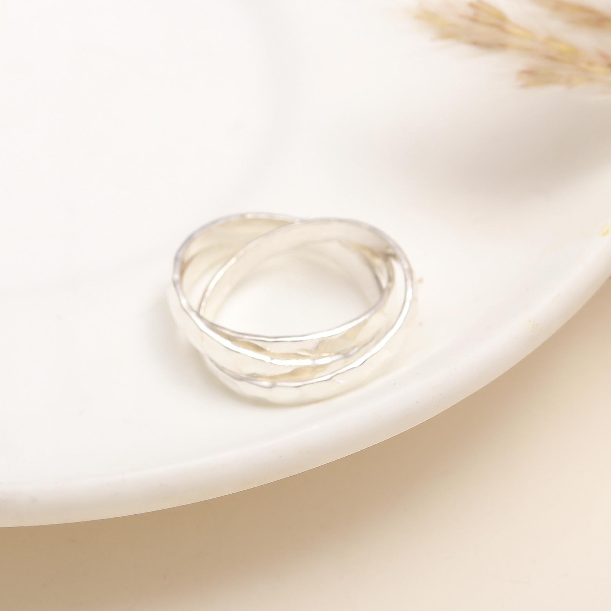 925 Silver Hammered Band Ring