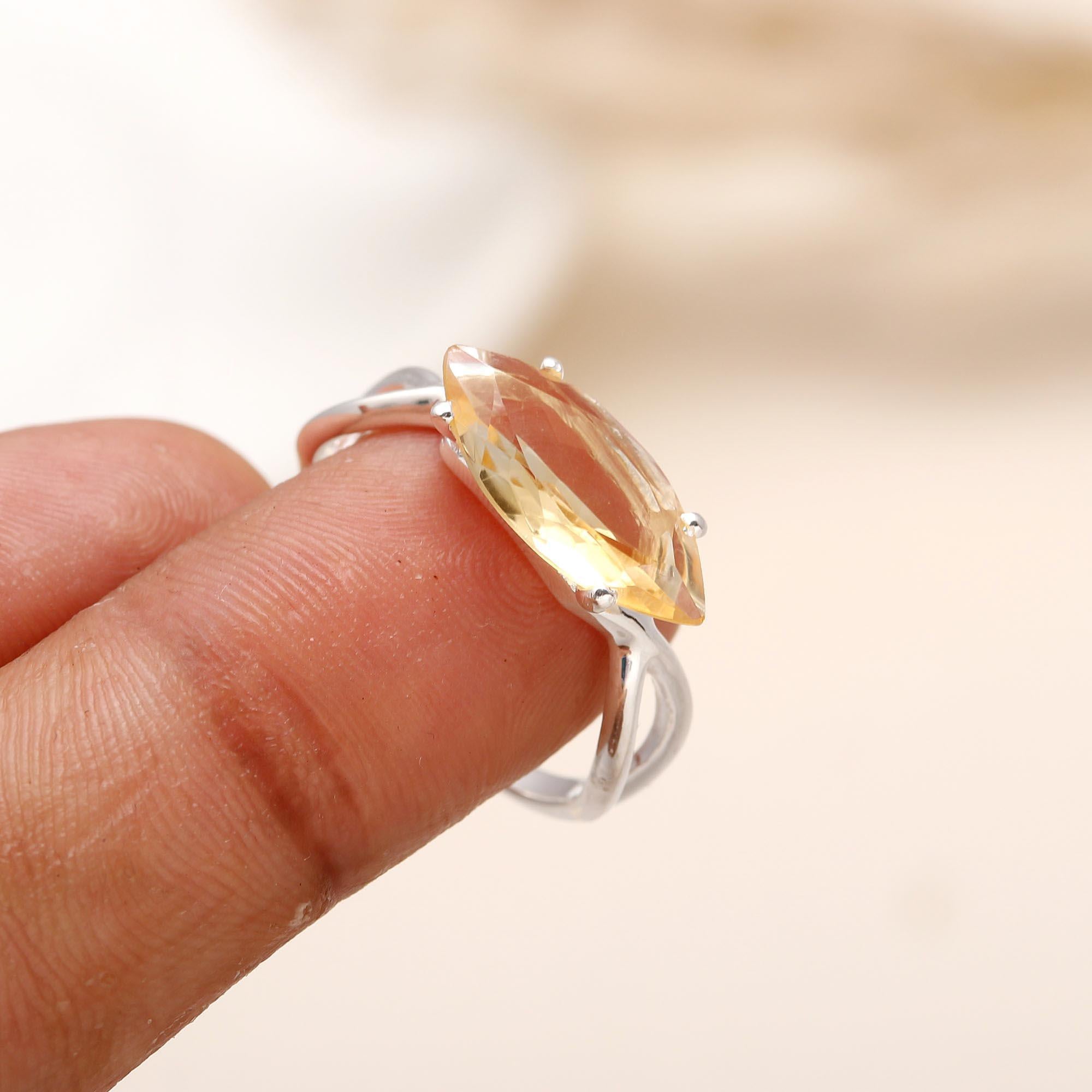 925 Silver Citrine Ring