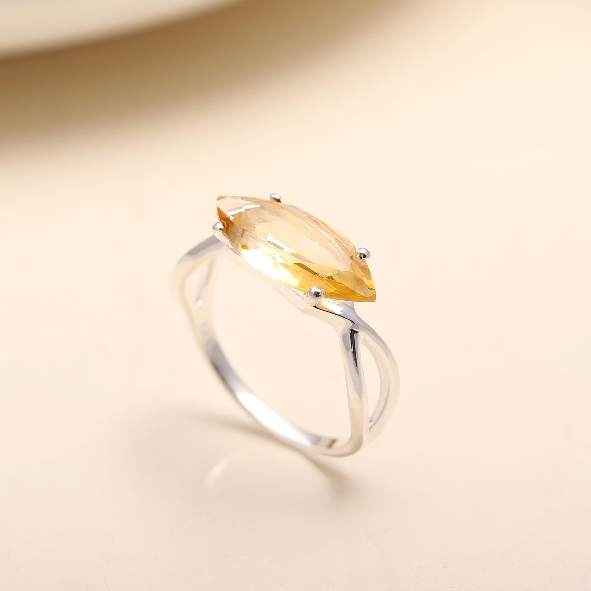 925 Silver Citrine Ring
