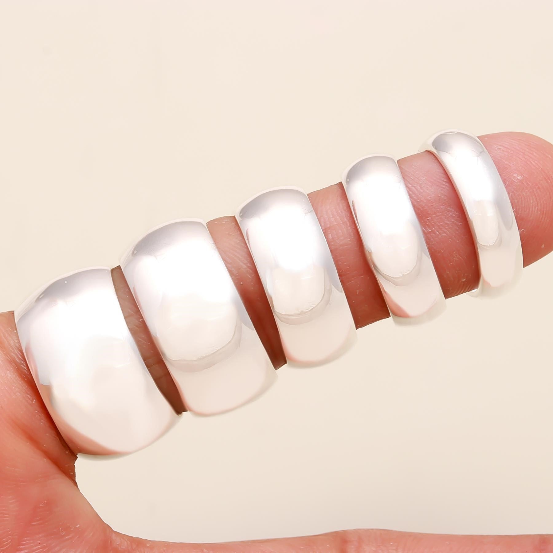 The Sterling Mirror: Wide Silver Cigar Band Ring