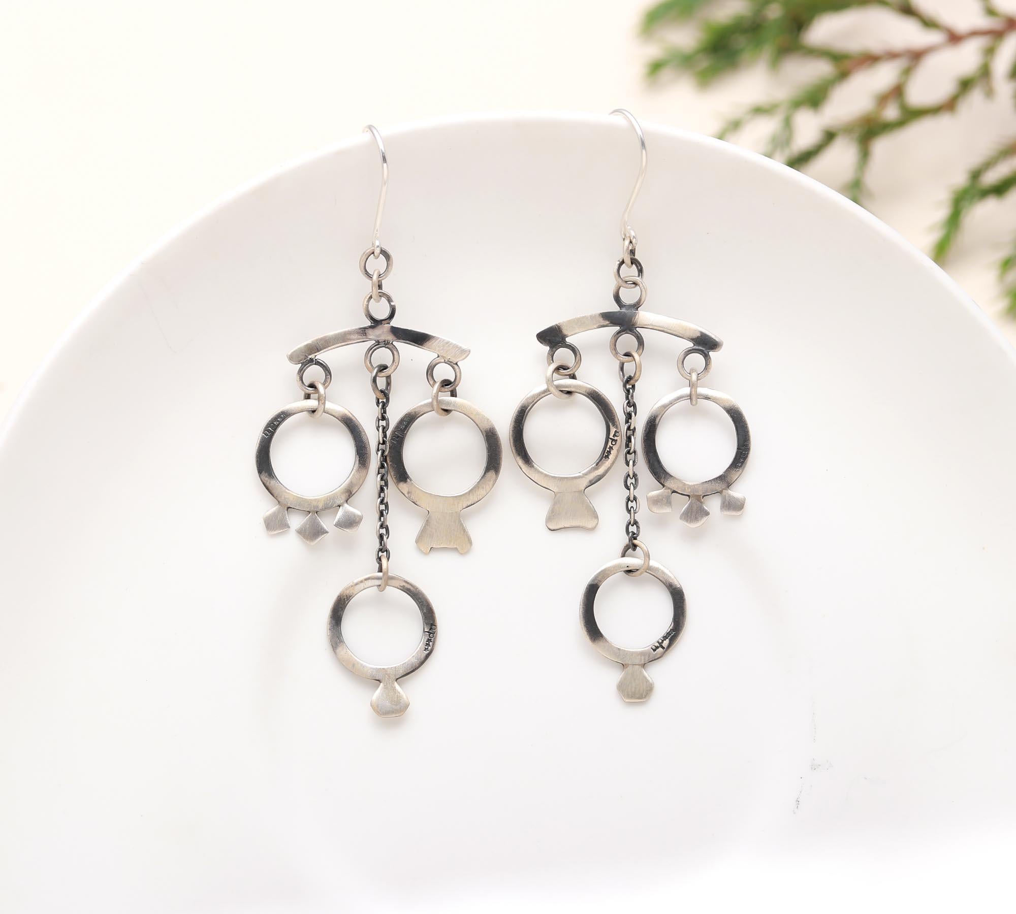 925 Silver Chandelier Dangle Earrings