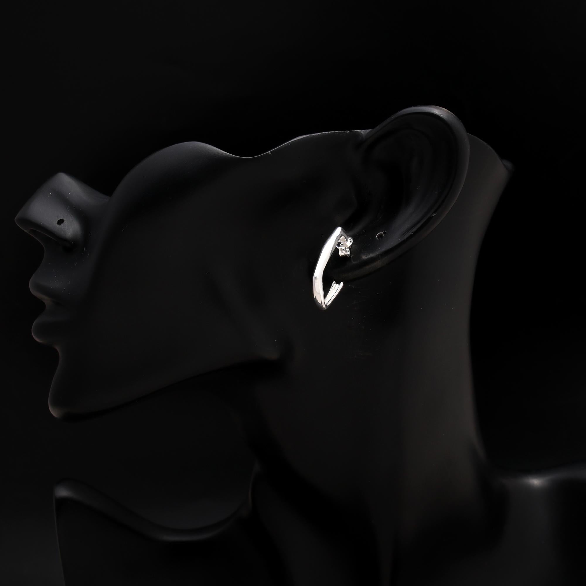 925 Silver Square Hoop Stud Earrings