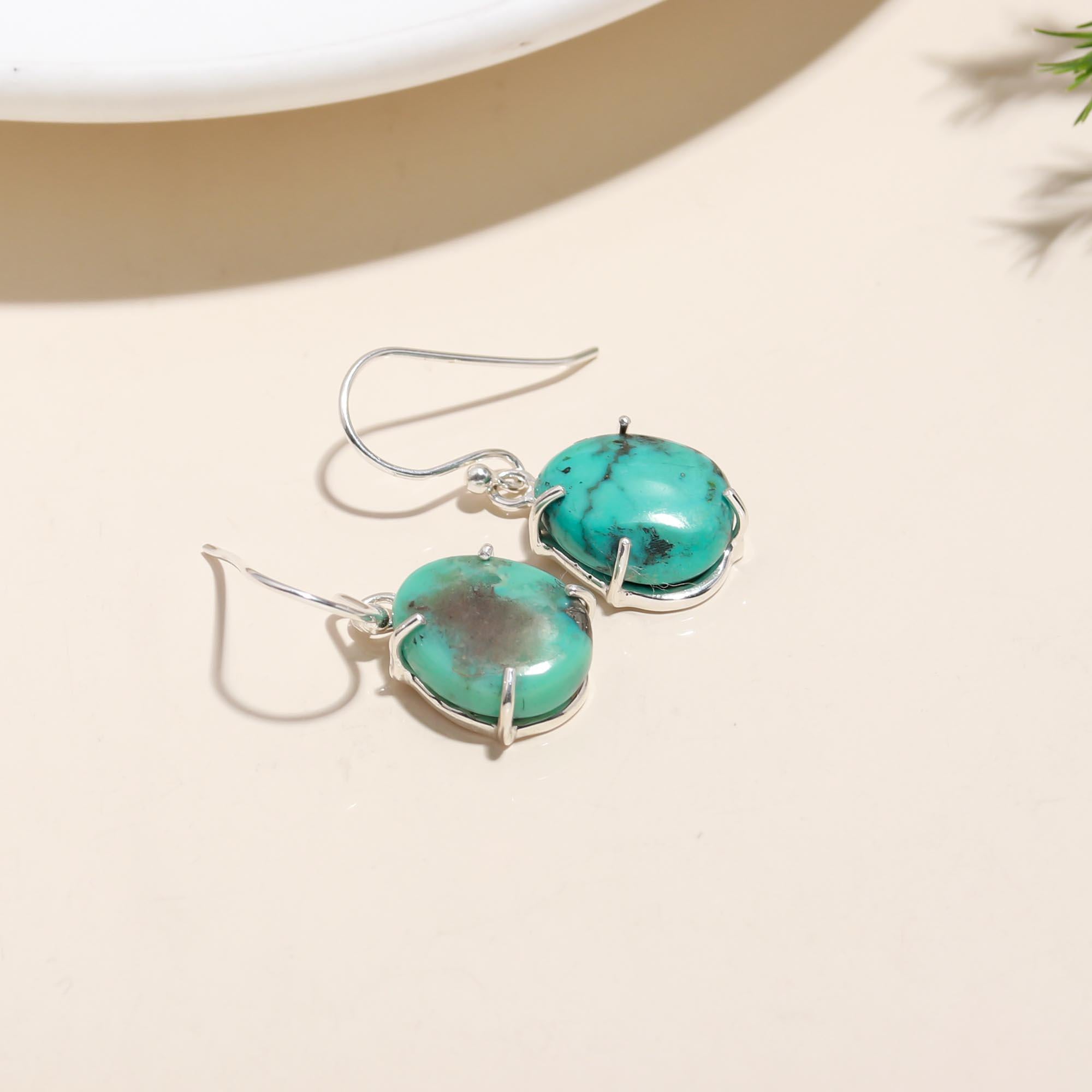 925 Silver Turquoise Dangle Earrings
