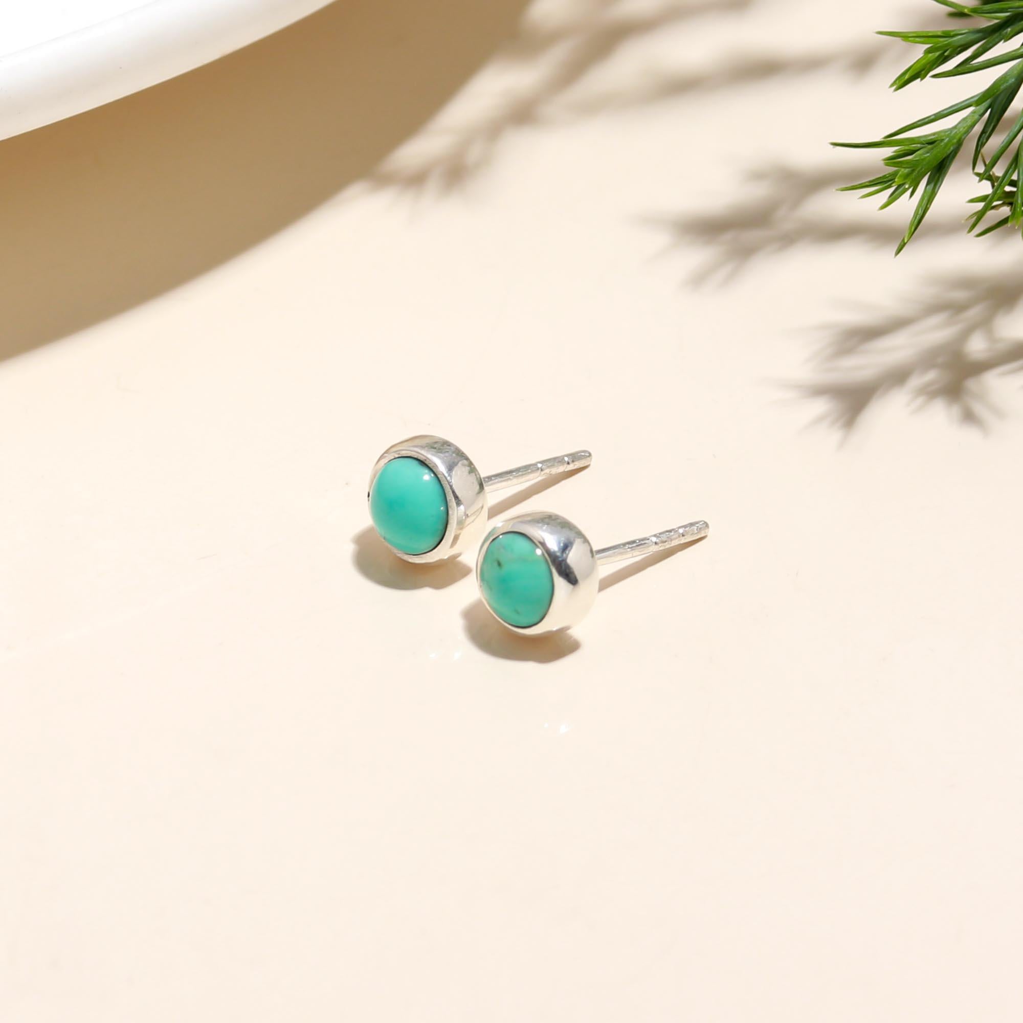 925 Silver Turquoise Stud Earrings