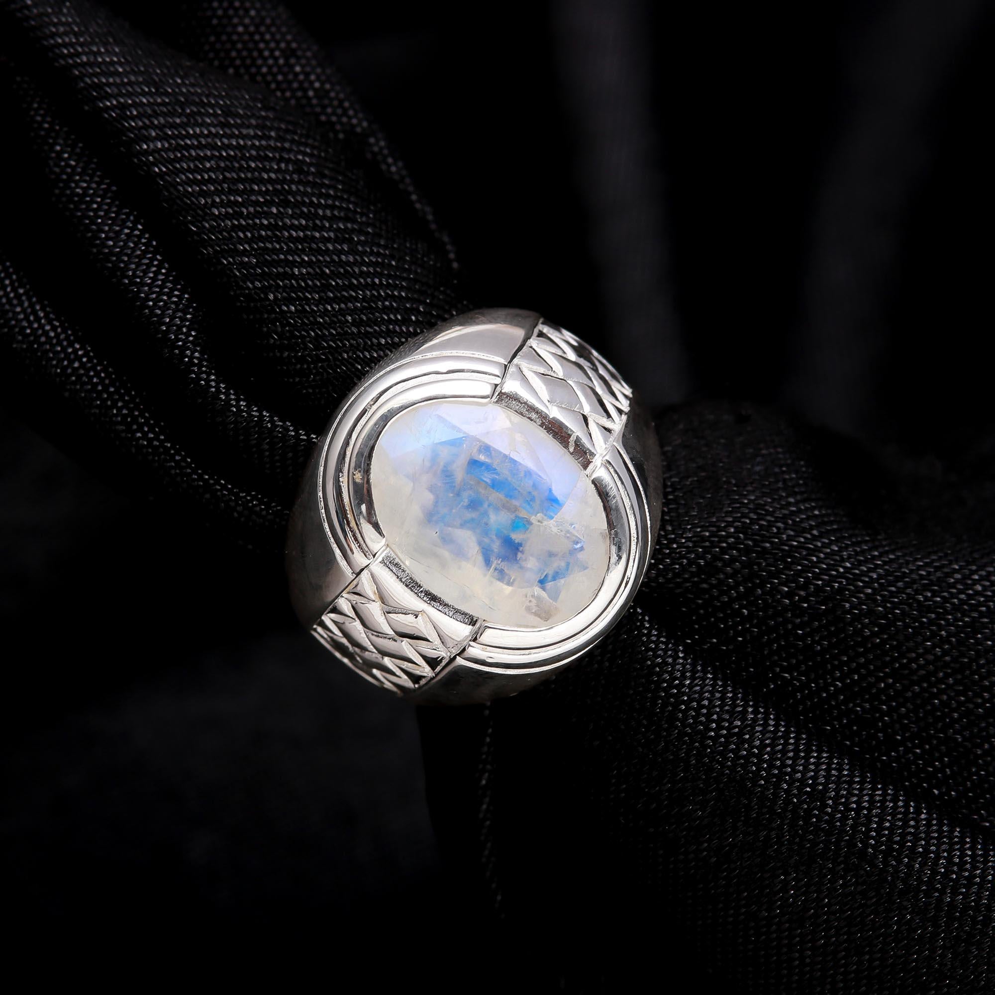 Handcrafted Moonstone Sterling Silver Ring