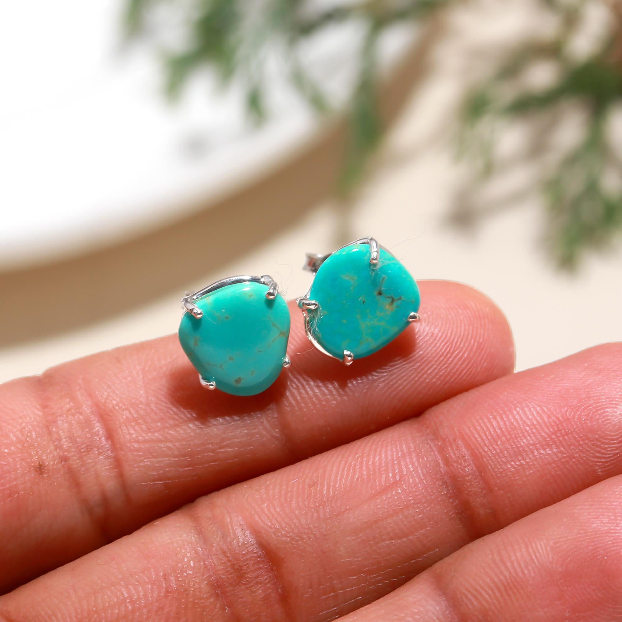 925 Silver Turquoise Stud Earrings