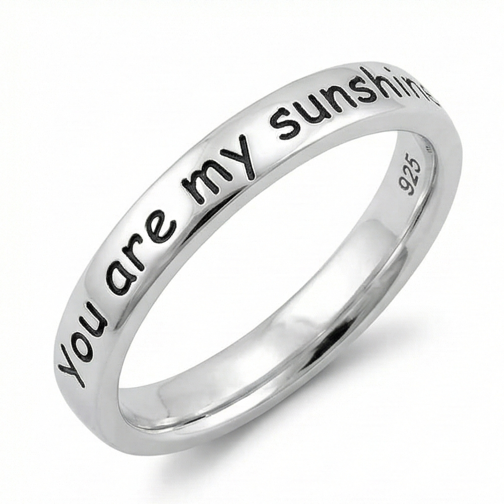 The Radiant Promise: "You Are My Sunshine, My Only Sunshine" Engraved Ring