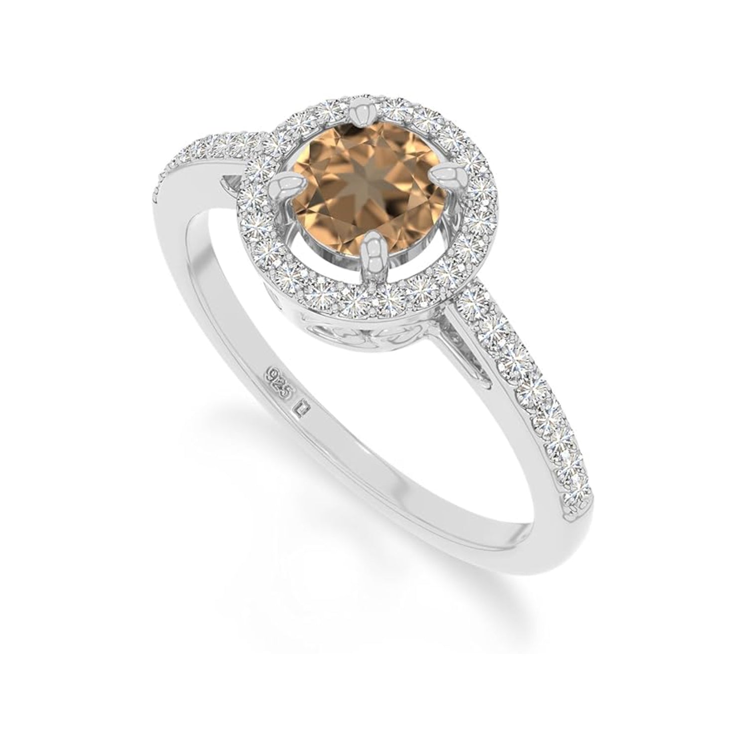 The Regal Violet: Amethyst & Moissanite Halo Ring