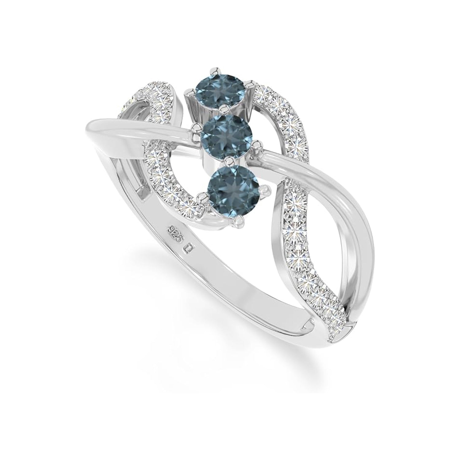 The Deep Blue Flow: London BT & Moissanite Infinity Ring