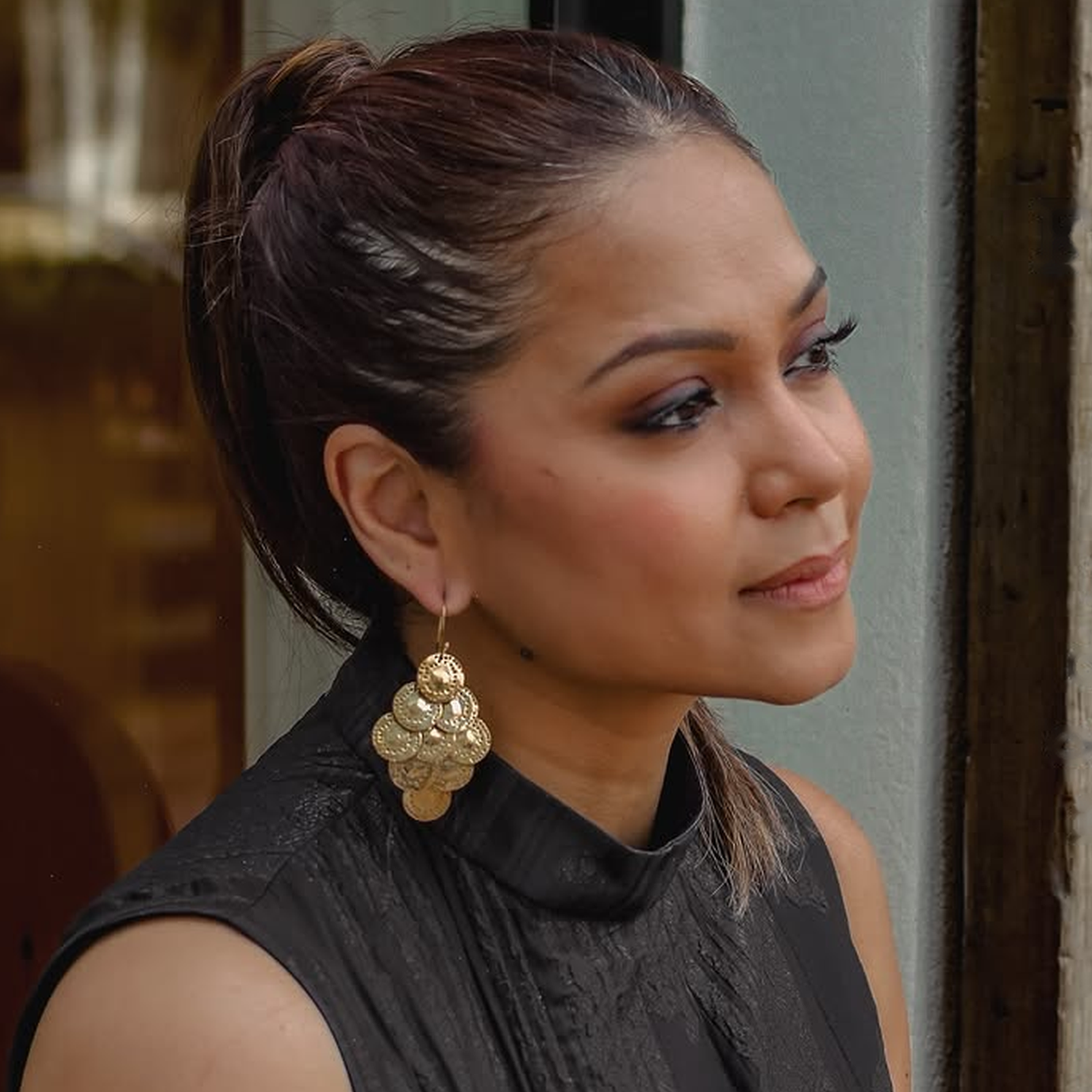 The Gypsy Coin: Textured Disc Chandelier Earrings