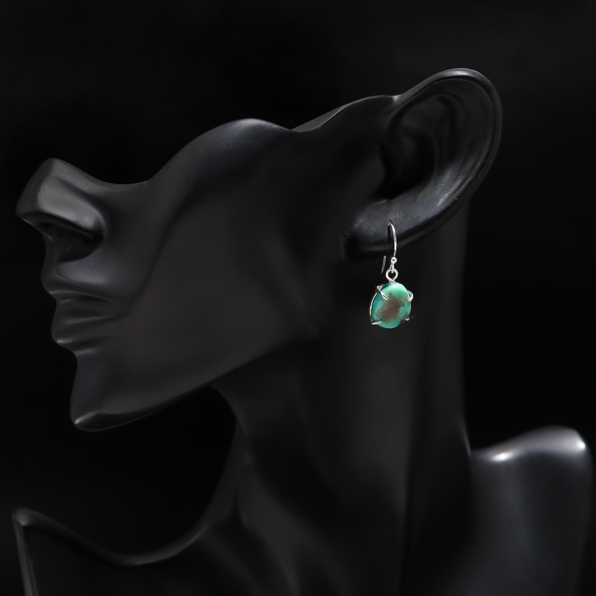 The Earthy Horizon: Organic Turquoise & Silver Drop Earrings